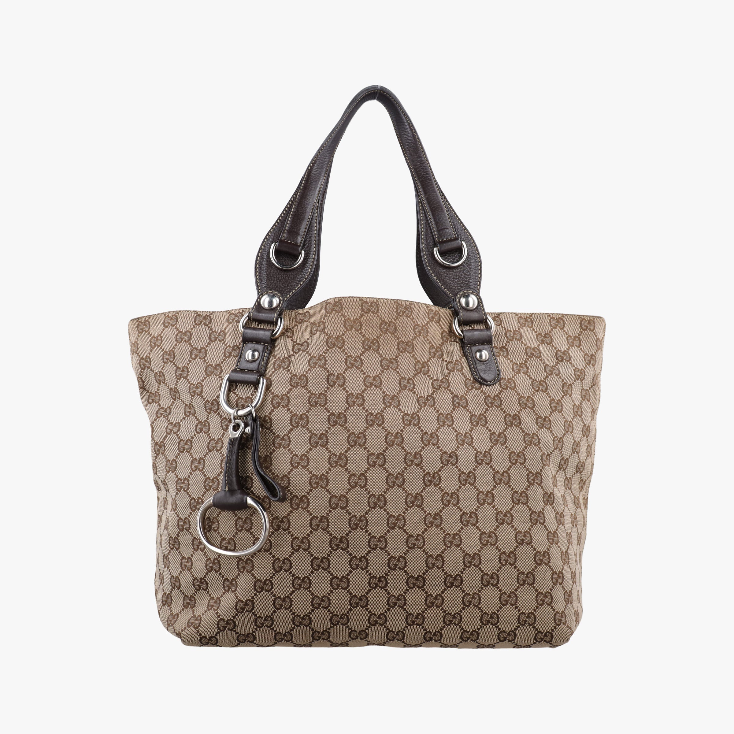 Pre-owned Gucci Babouska Hysteria Brown canvas×leather 229852 handbag | stylenewstar