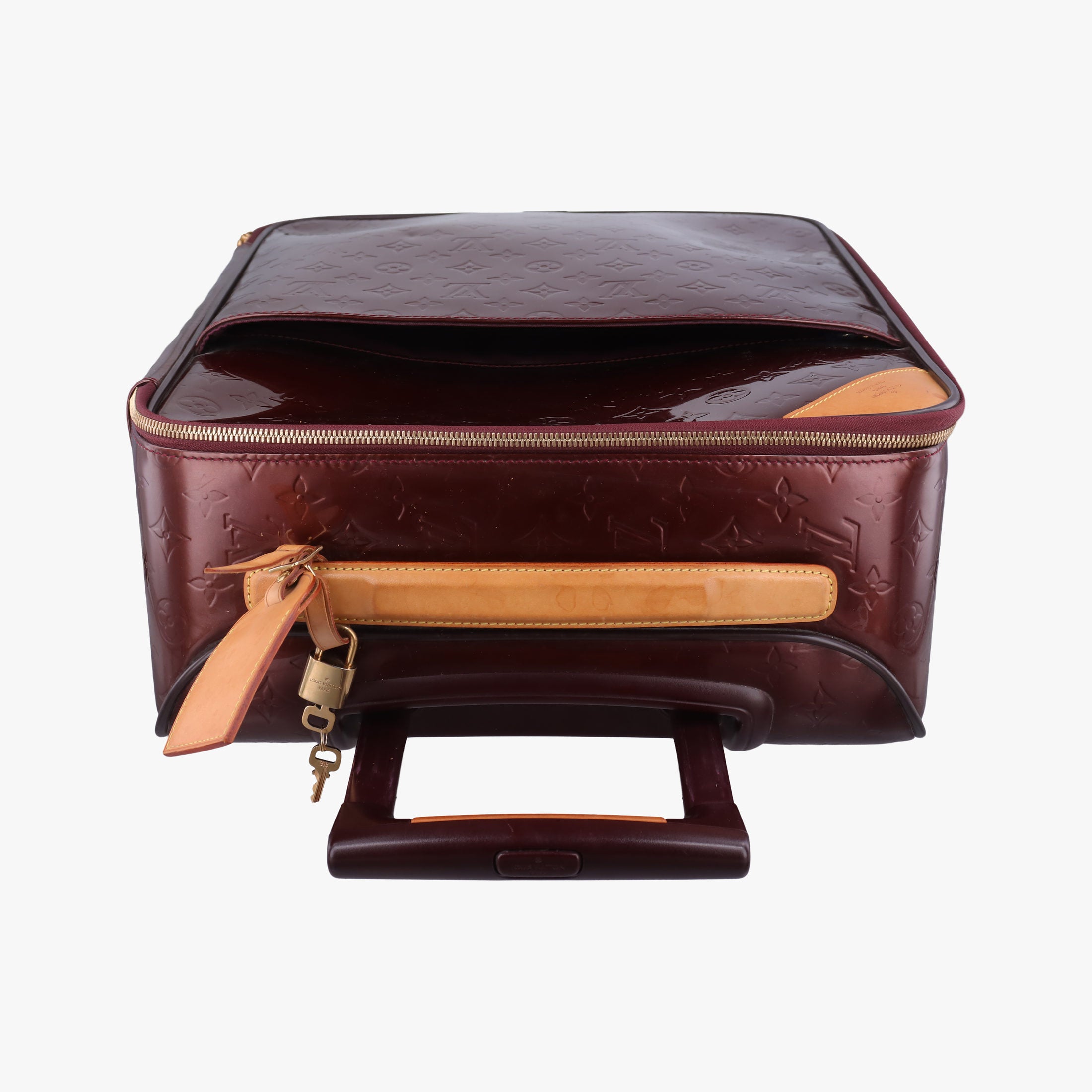 Pre-owned Louis Vuitton Pegase 45 ROUGE FAUVISTE Vernis M91419 suitcase | stylenewstar