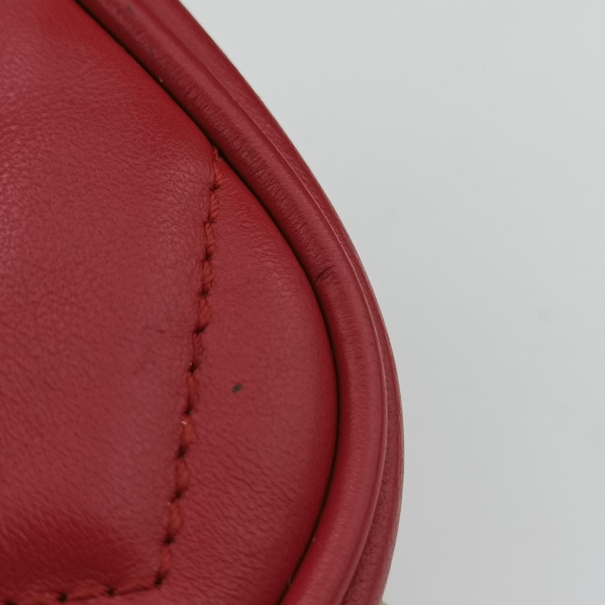 Pre-owned Gucci GG Marmont Red Leather 448065 shoulderbag | stylenewstar