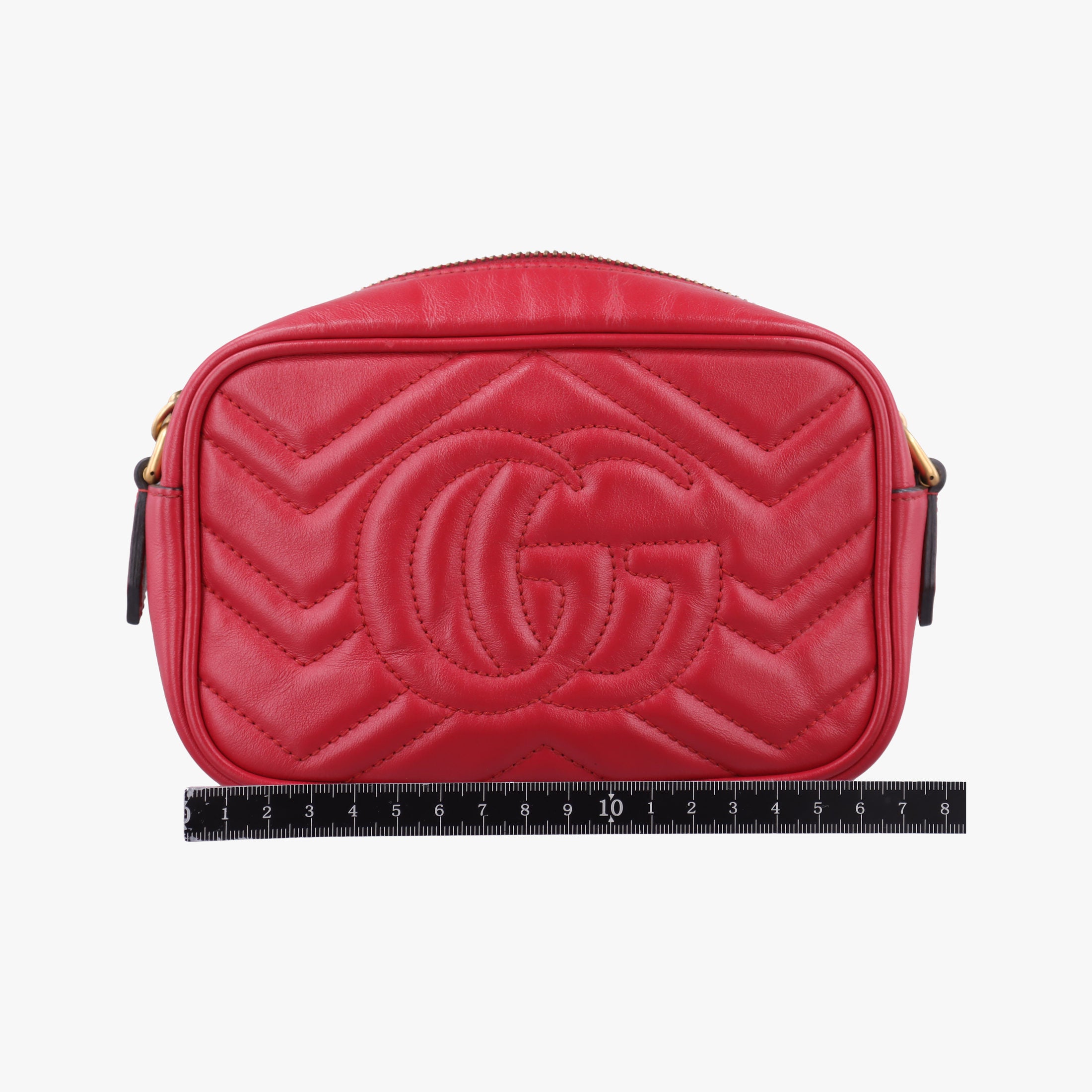 Pre-owned Gucci GG Marmont Red Leather 448065 shoulderbag | stylenewstar