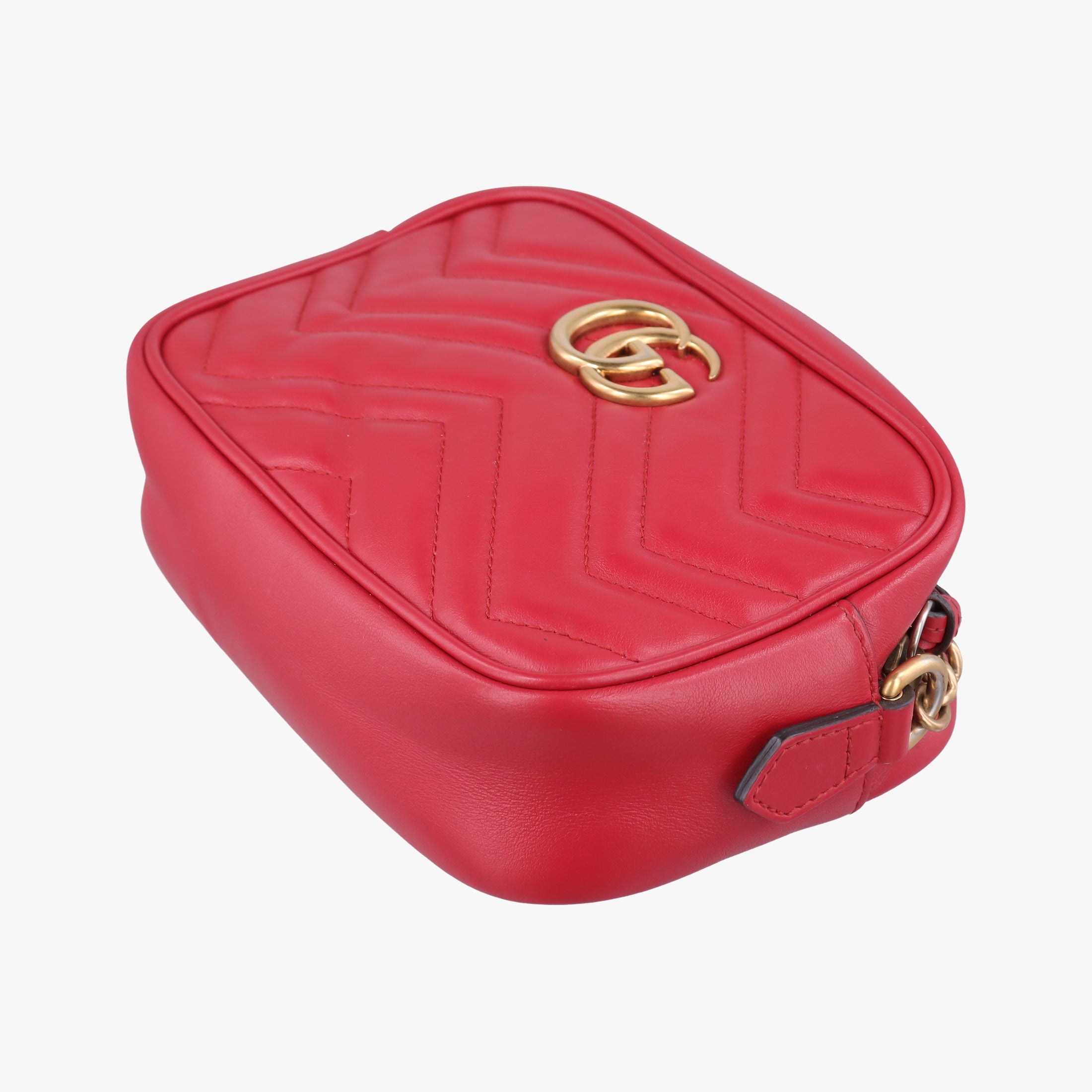 Pre-owned Gucci GG Marmont Red Leather 448065 shoulderbag | stylenewstar