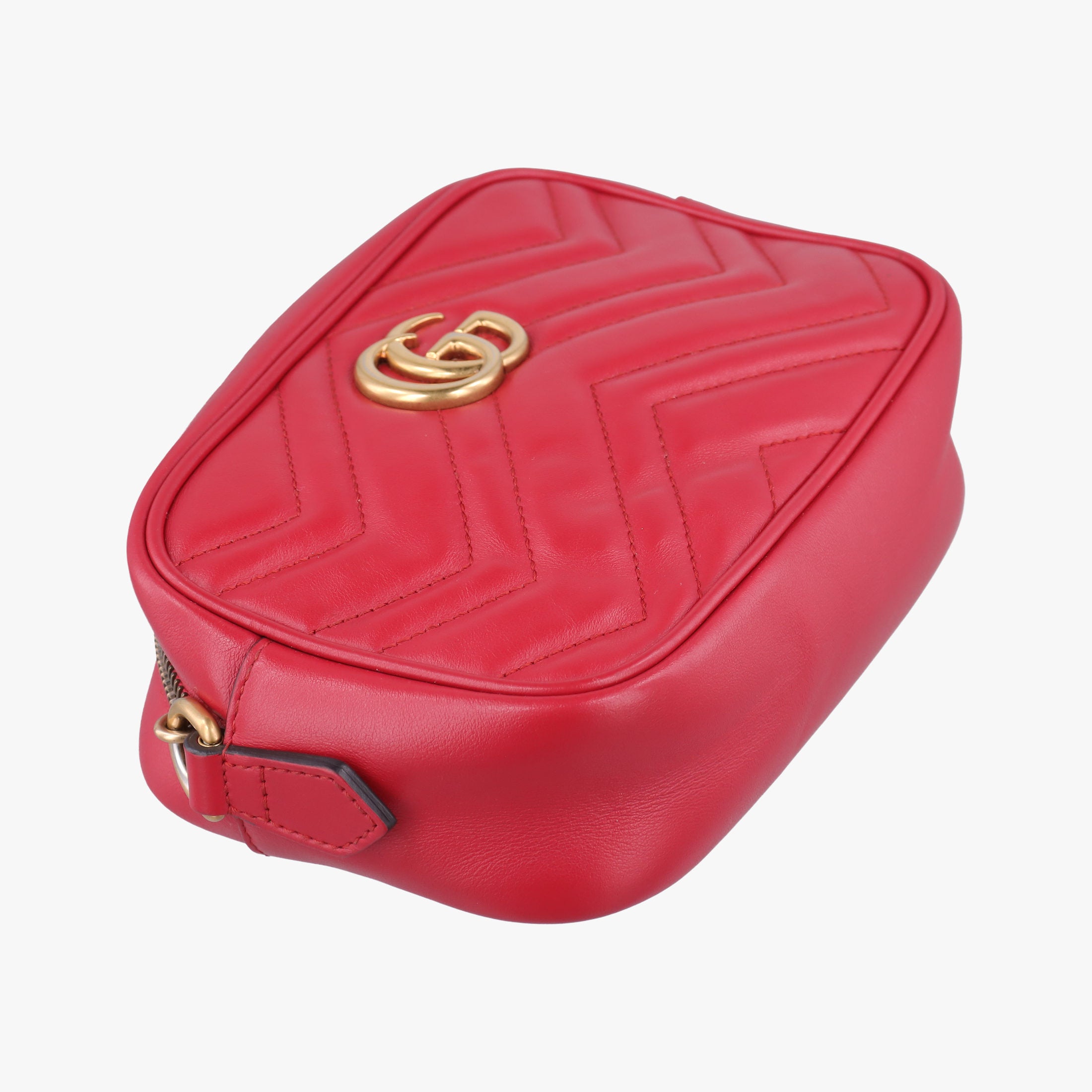 Pre-owned Gucci GG Marmont Red Leather 448065 shoulderbag | stylenewstar