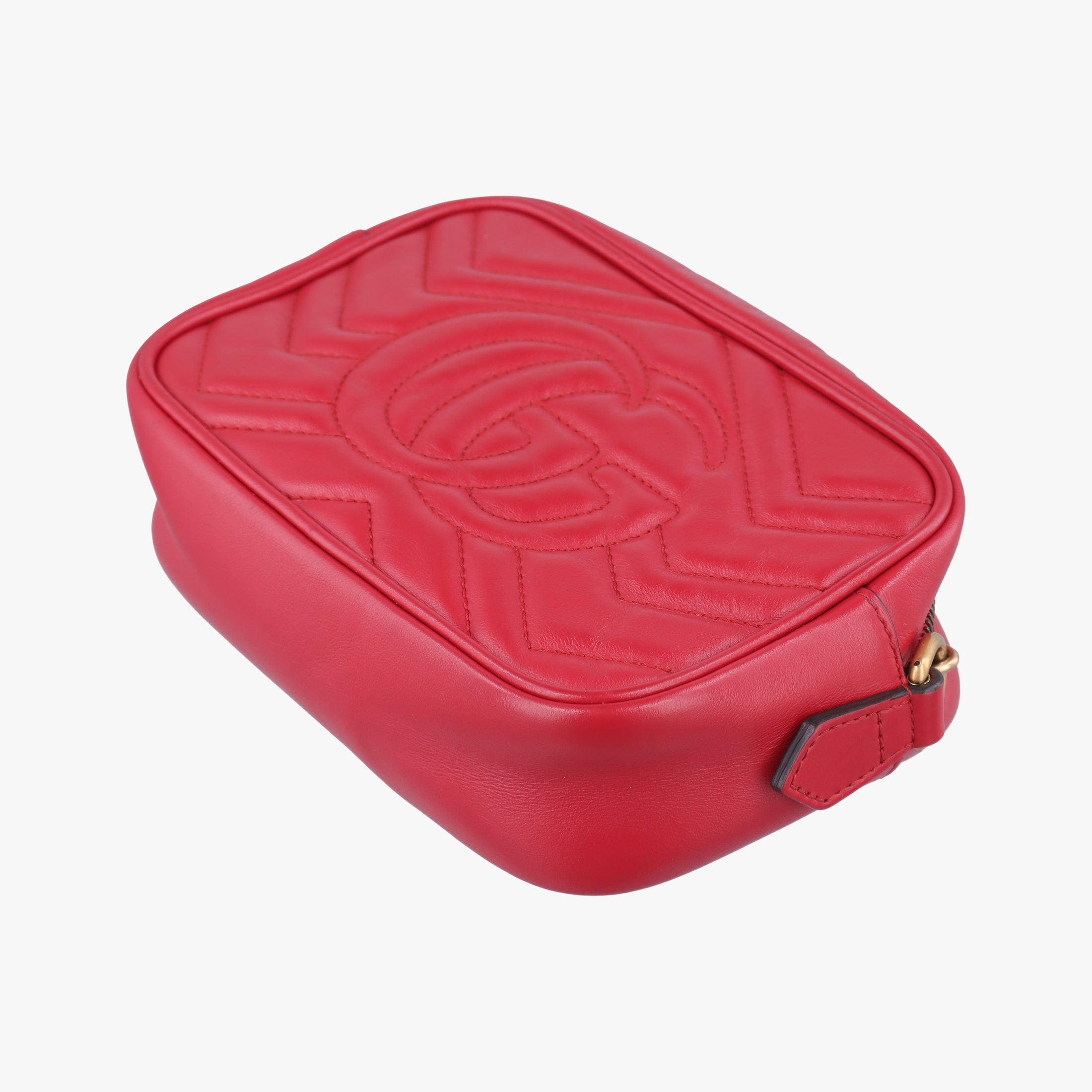 Pre-owned Gucci GG Marmont Red Leather 448065 shoulderbag | stylenewstar