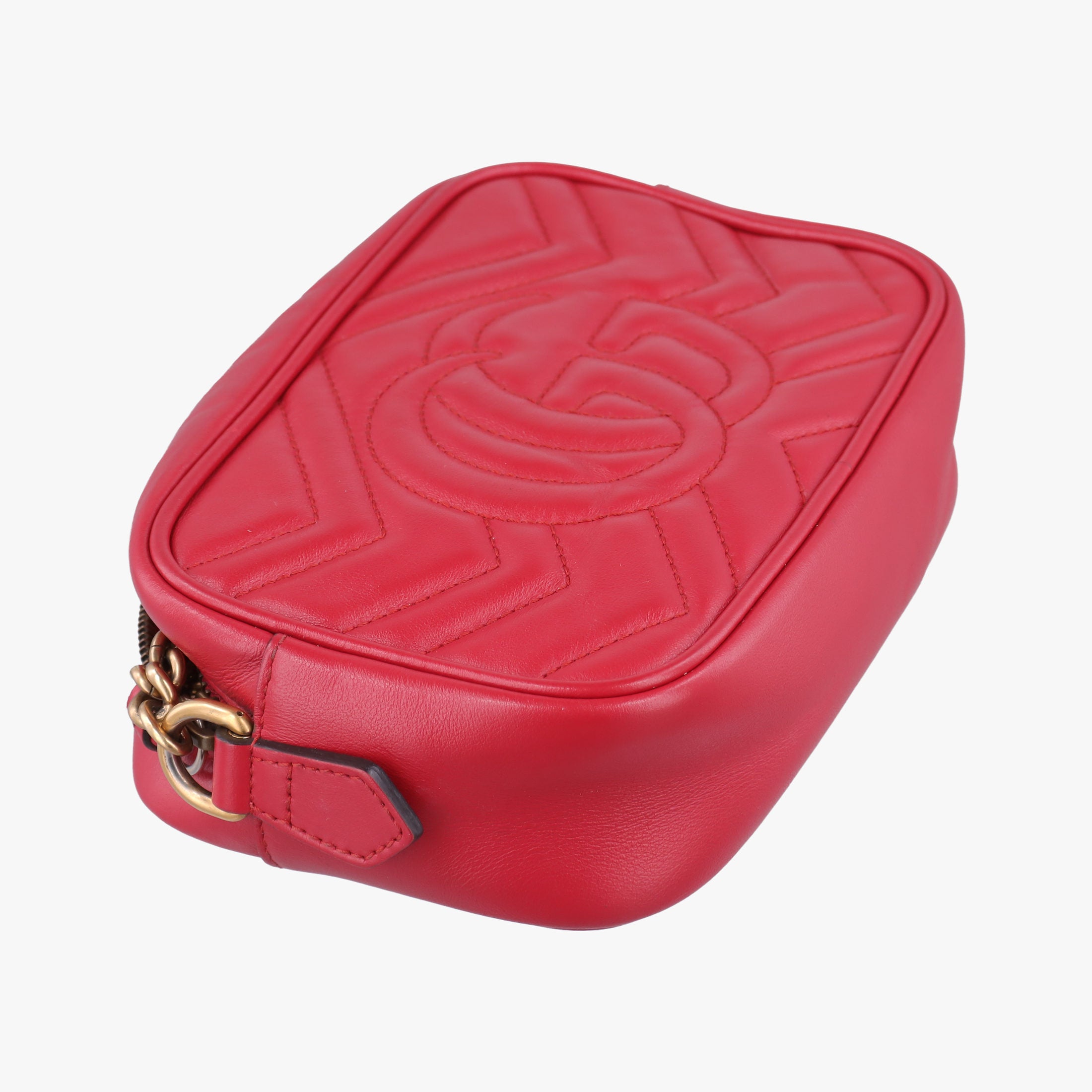 Pre-owned Gucci GG Marmont Red Leather 448065 shoulderbag | stylenewstar