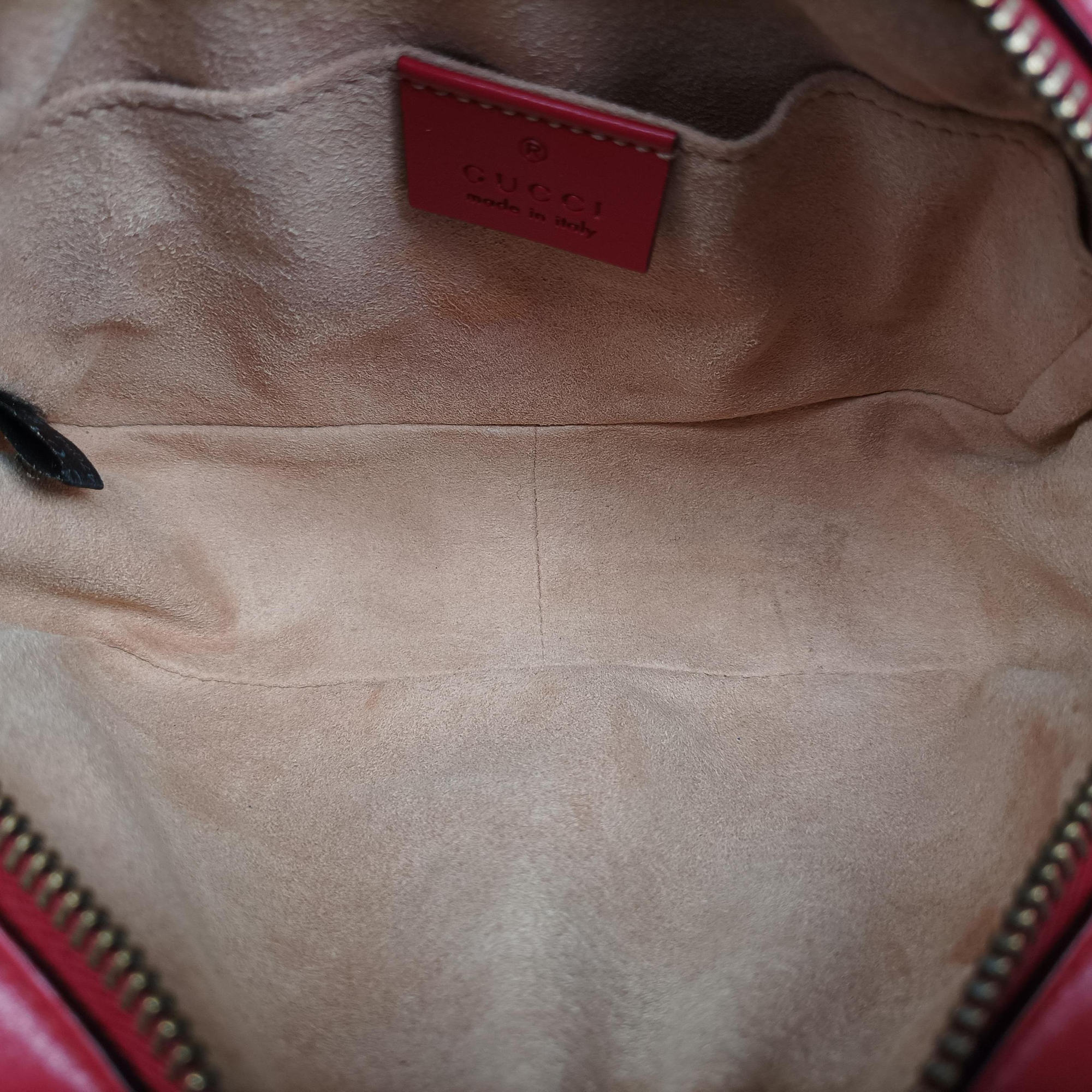 Pre-owned Gucci GG Marmont Red Leather 448065 shoulderbag | stylenewstar