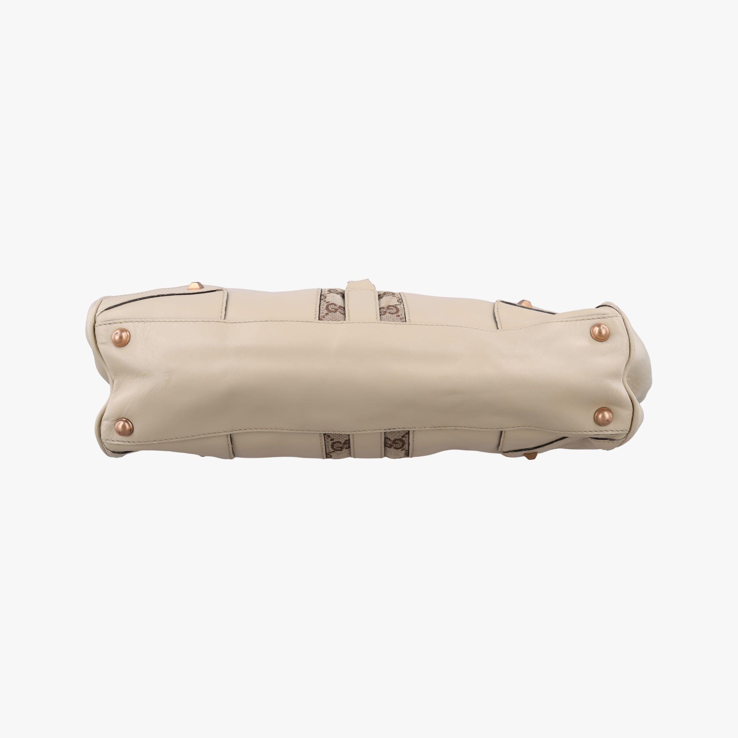 Pre-owned Gucci New Jackie White Leather×canvas 124407 handbag | stylenewstar