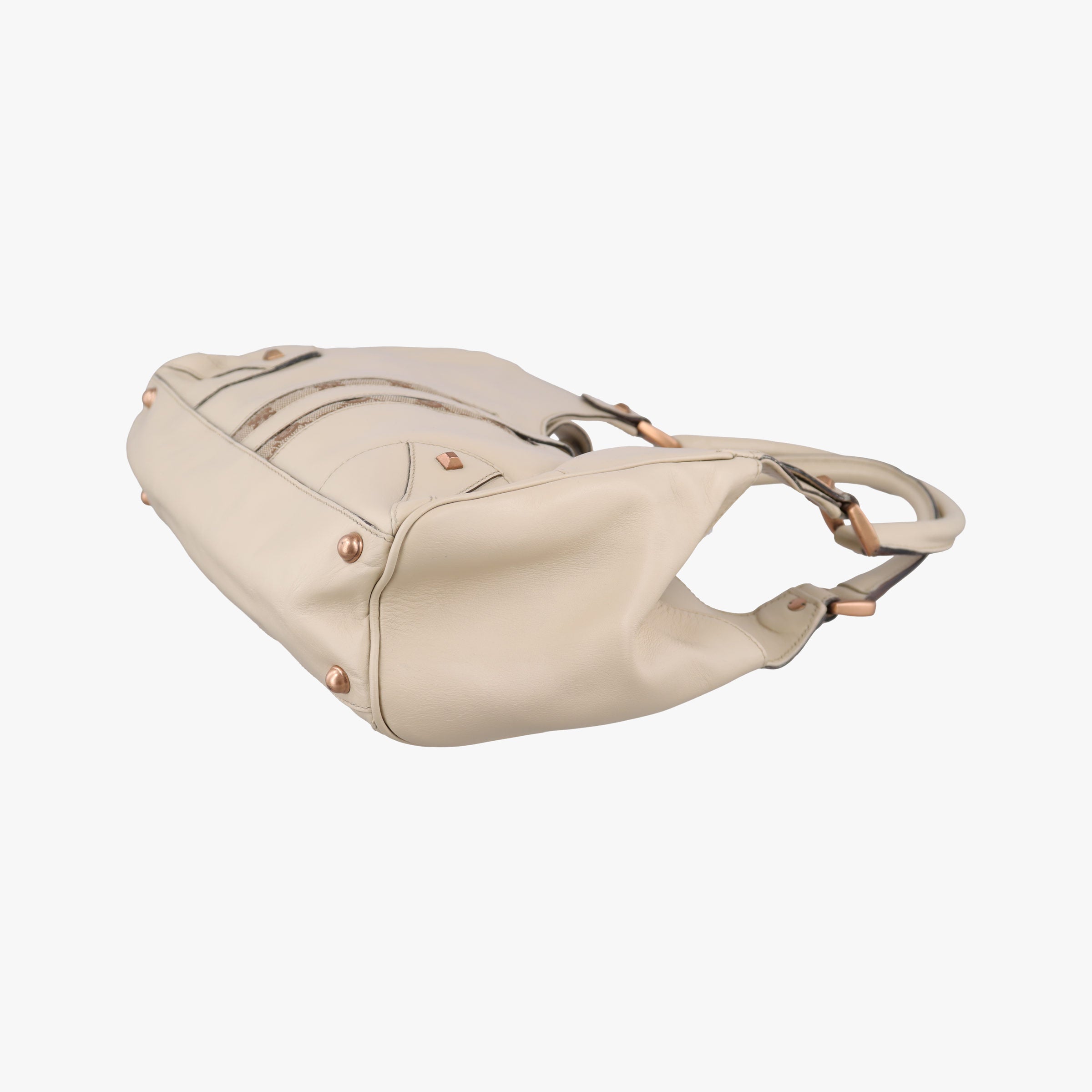 Pre-owned Gucci New Jackie White Leather×canvas 124407 handbag | stylenewstar