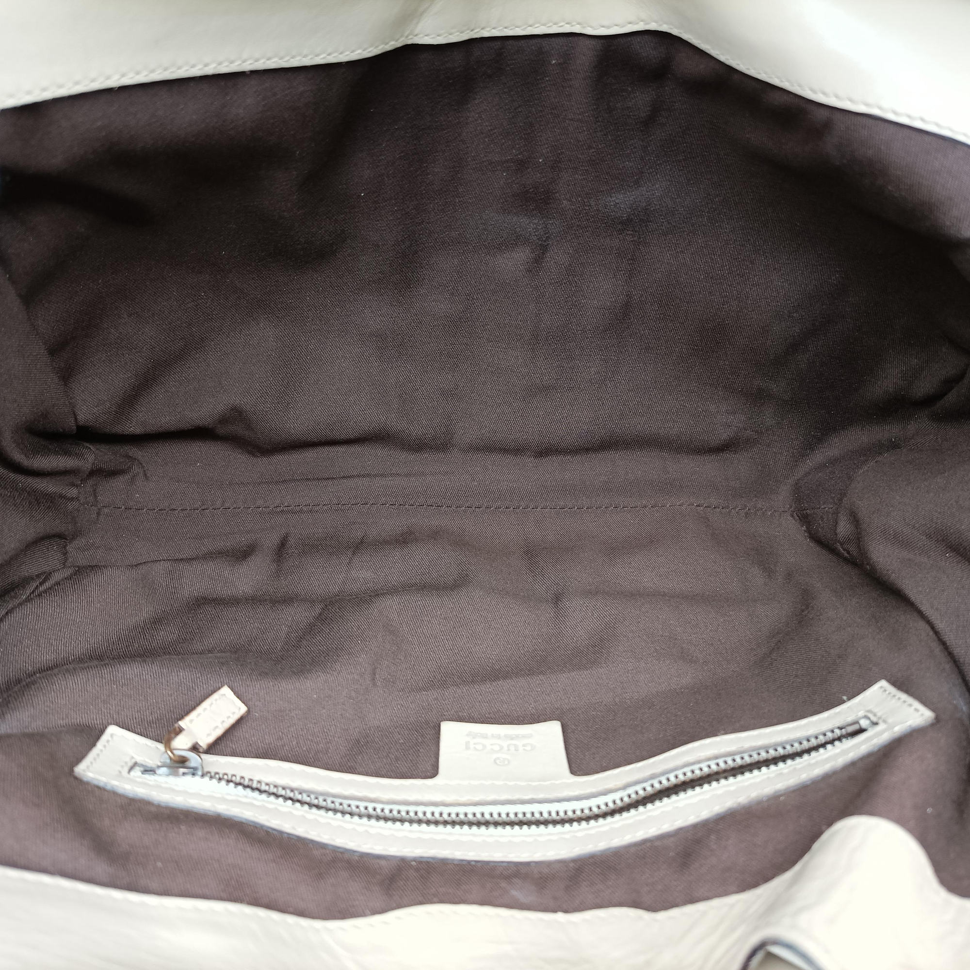 Pre-owned Gucci New Jackie White Leather×canvas 124407 handbag | stylenewstar