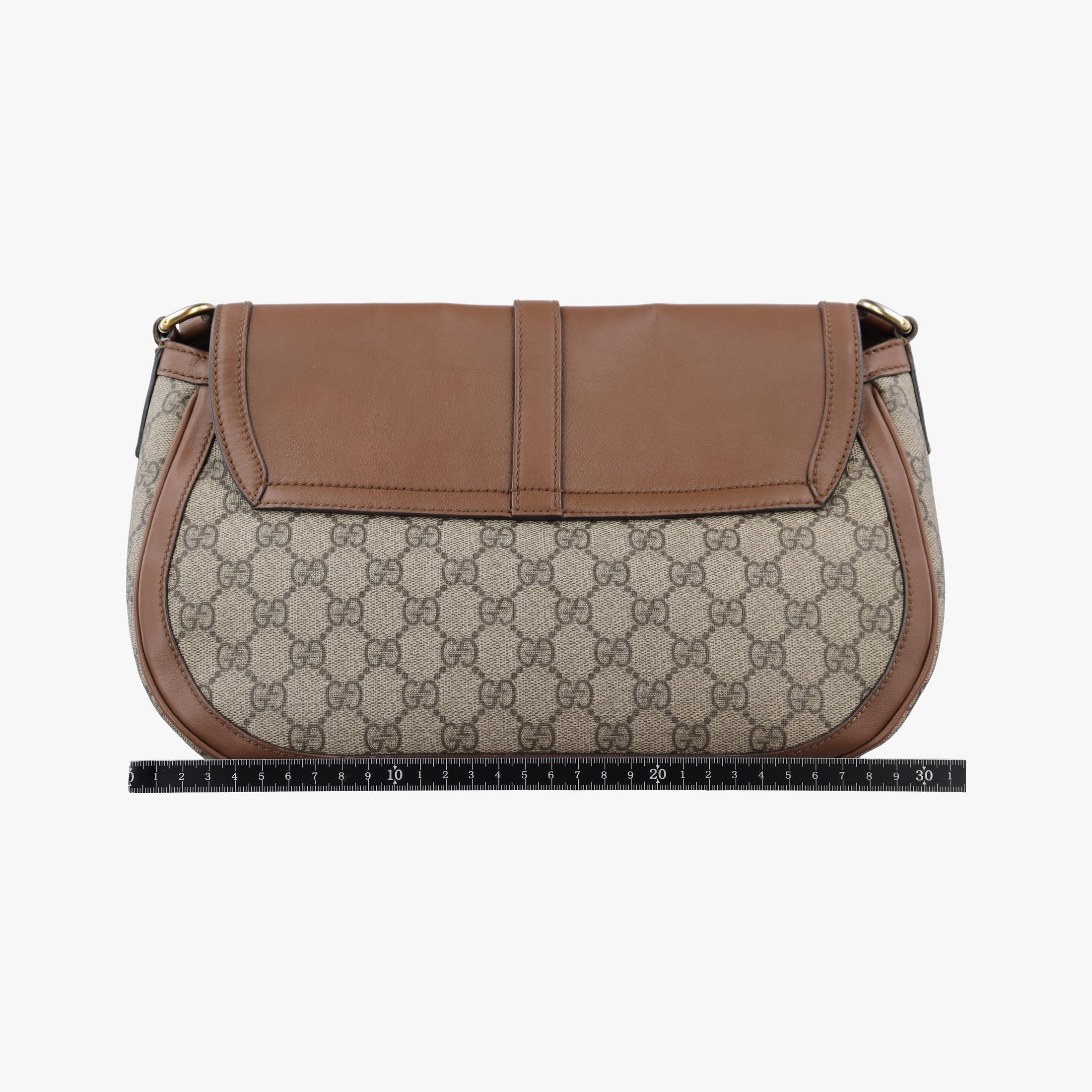 Pre-owned Gucci Sukey khaki×brown canvas × leather 336748 shoulderbag | stylenewstar
