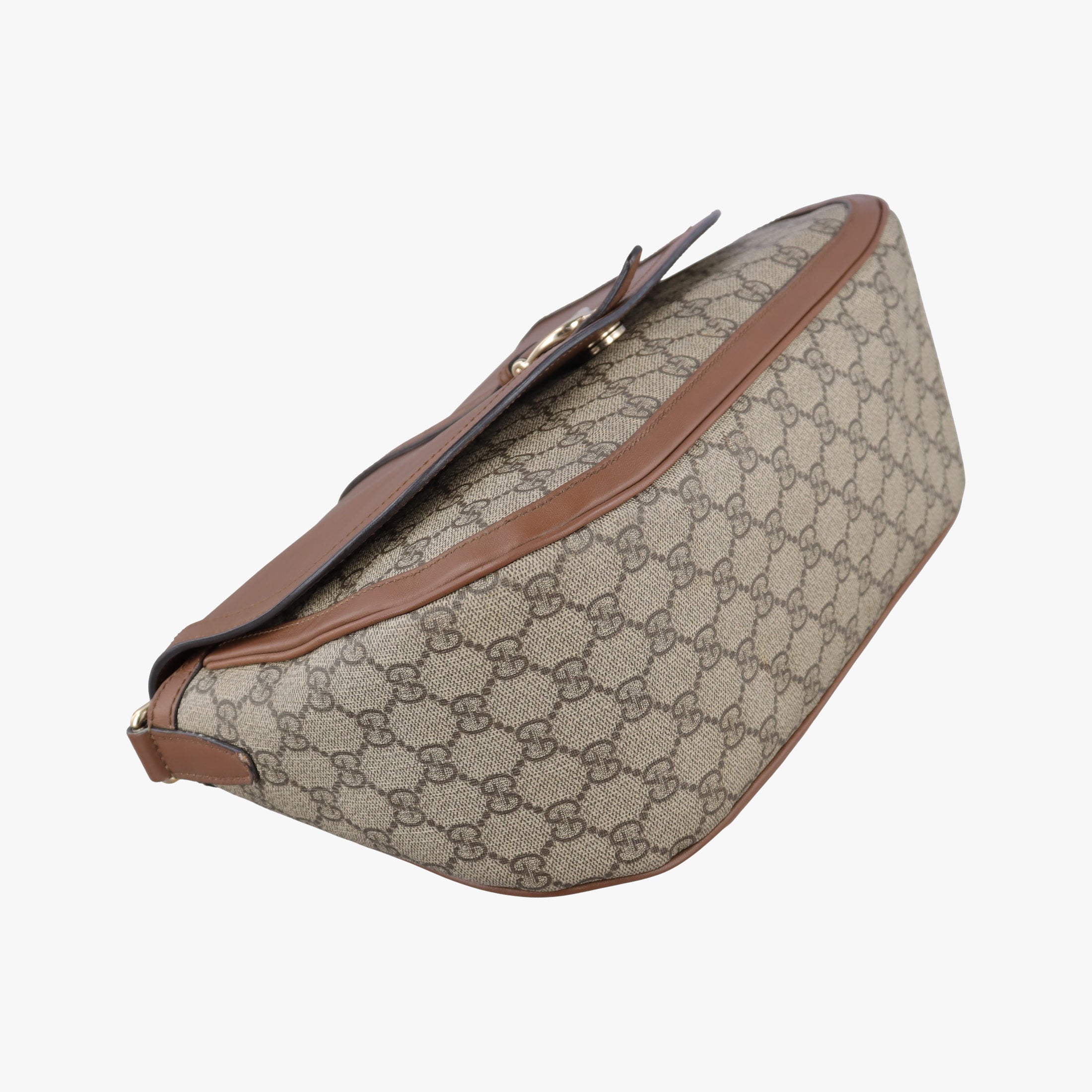 Pre-owned Gucci Sukey khaki×brown canvas × leather 336748 shoulderbag | stylenewstar