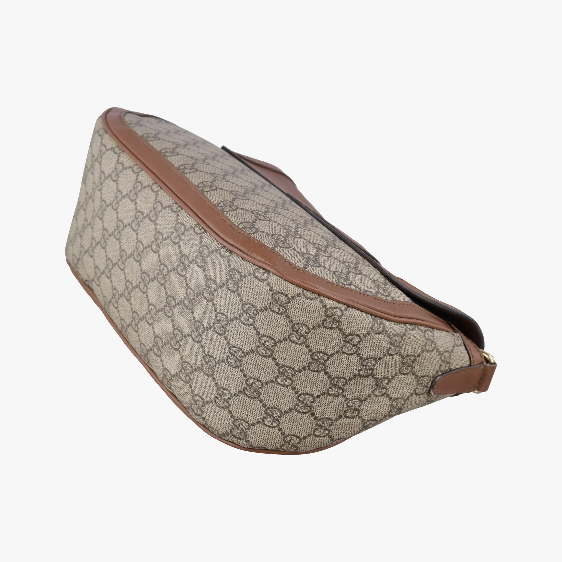 Pre-owned Gucci Sukey khaki×brown canvas × leather 336748 shoulderbag | stylenewstar