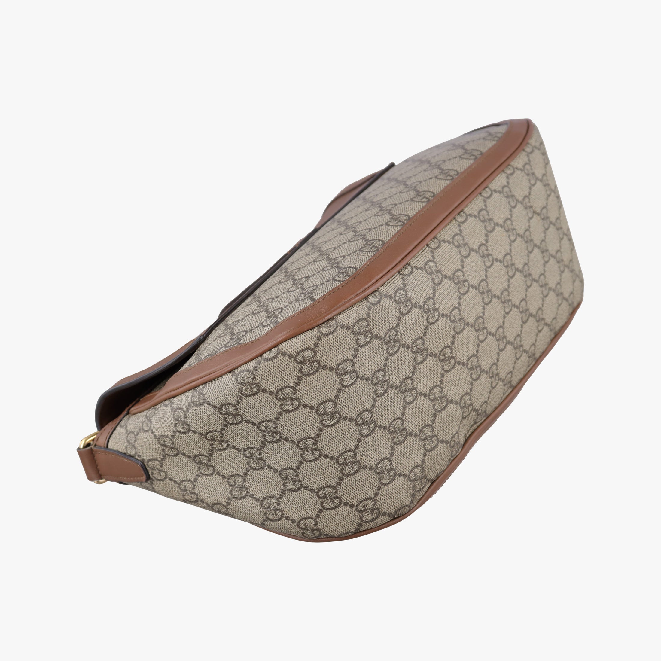 Pre-owned Gucci Sukey khaki×brown canvas × leather 336748 shoulderbag | stylenewstar