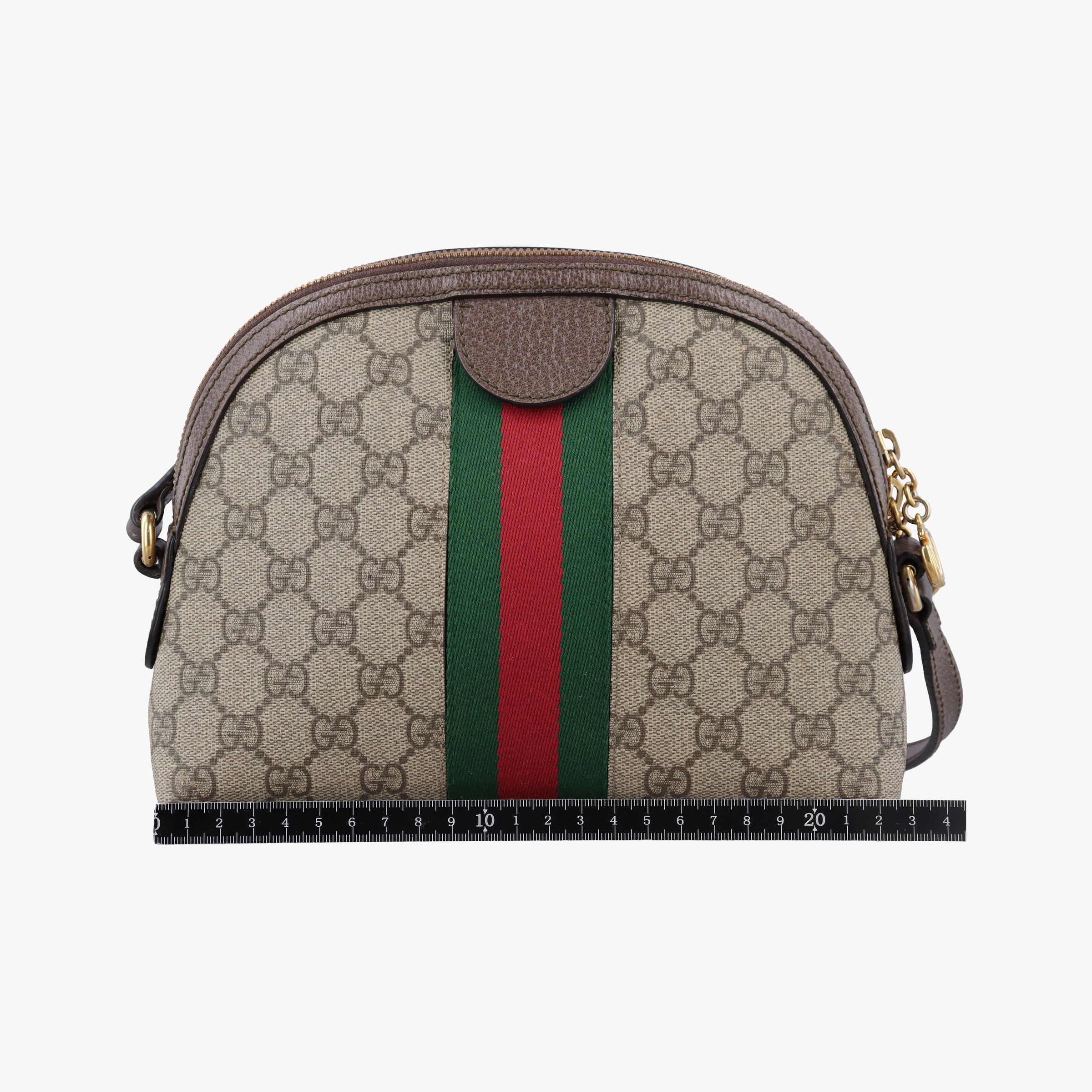 Pre-owned Gucci Ophidia brown×red×green PVC coated canvas 499621 shoulderbag | stylenewstar