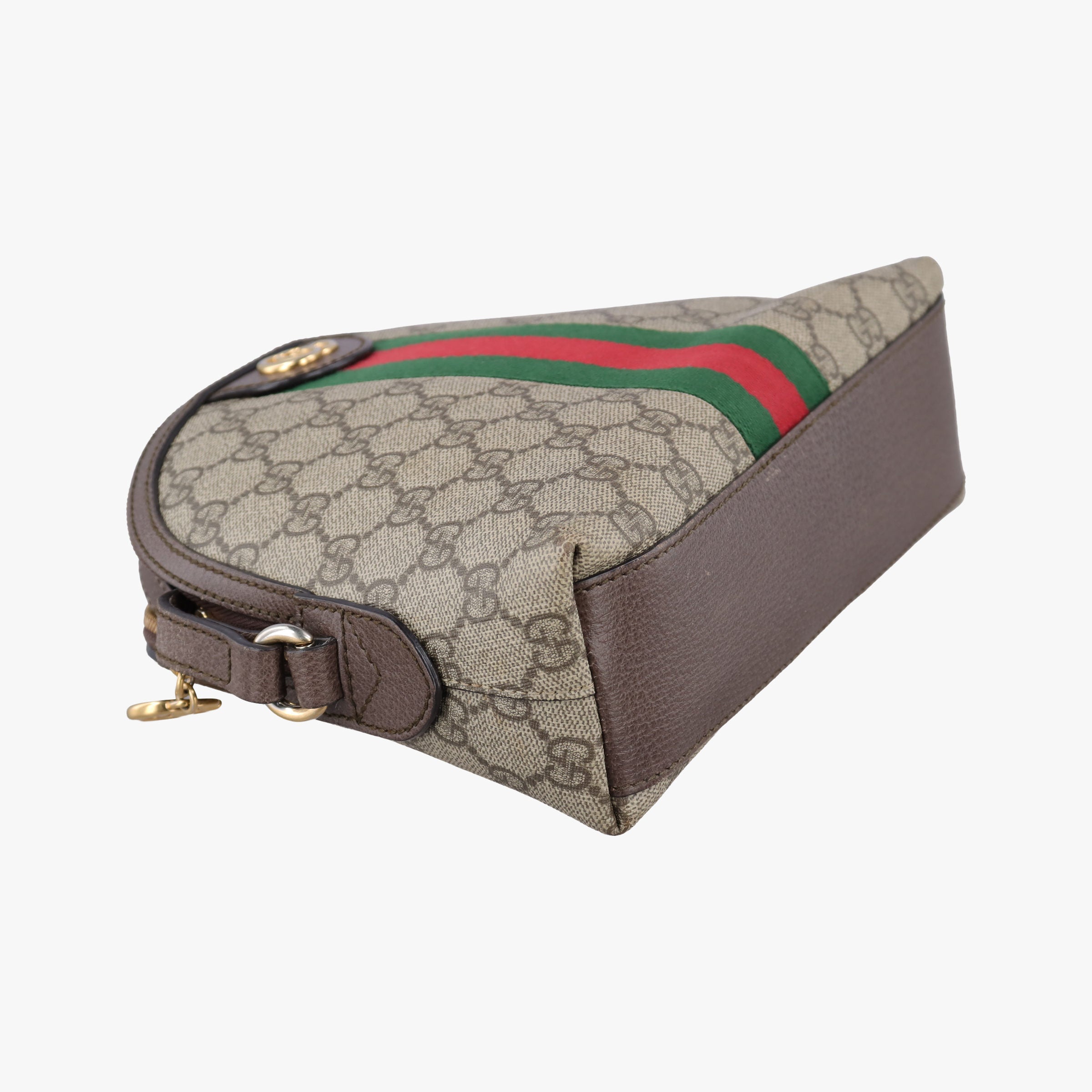 Pre-owned Gucci Ophidia brown×red×green PVC coated canvas 499621 shoulderbag | stylenewstar