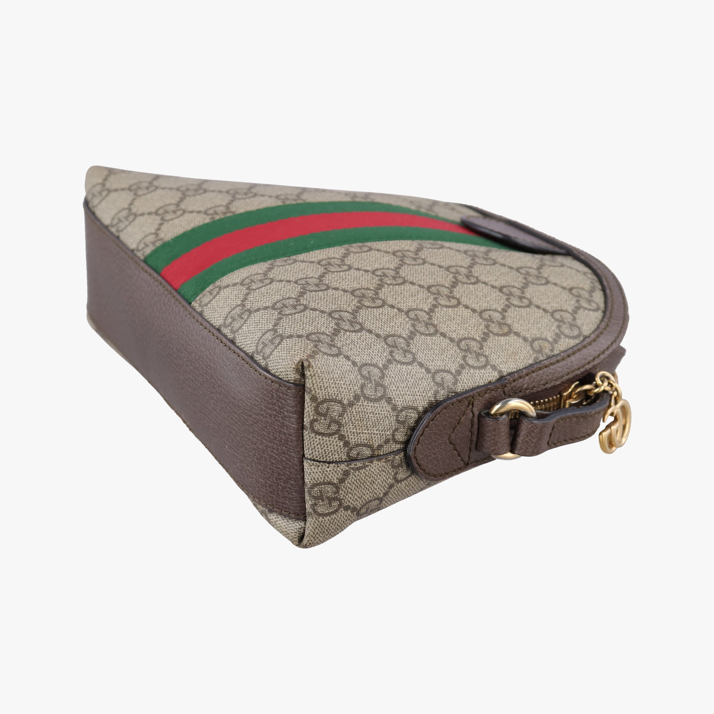Pre-owned Gucci Ophidia brown×red×green PVC coated canvas 499621 shoulderbag | stylenewstar