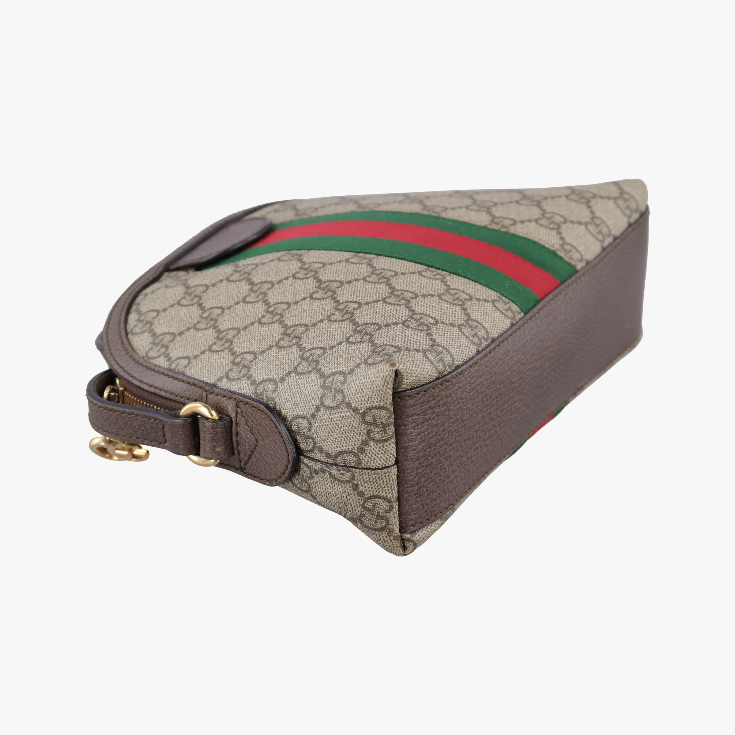 Pre-owned Gucci Ophidia brown×red×green PVC coated canvas 499621 shoulderbag | stylenewstar