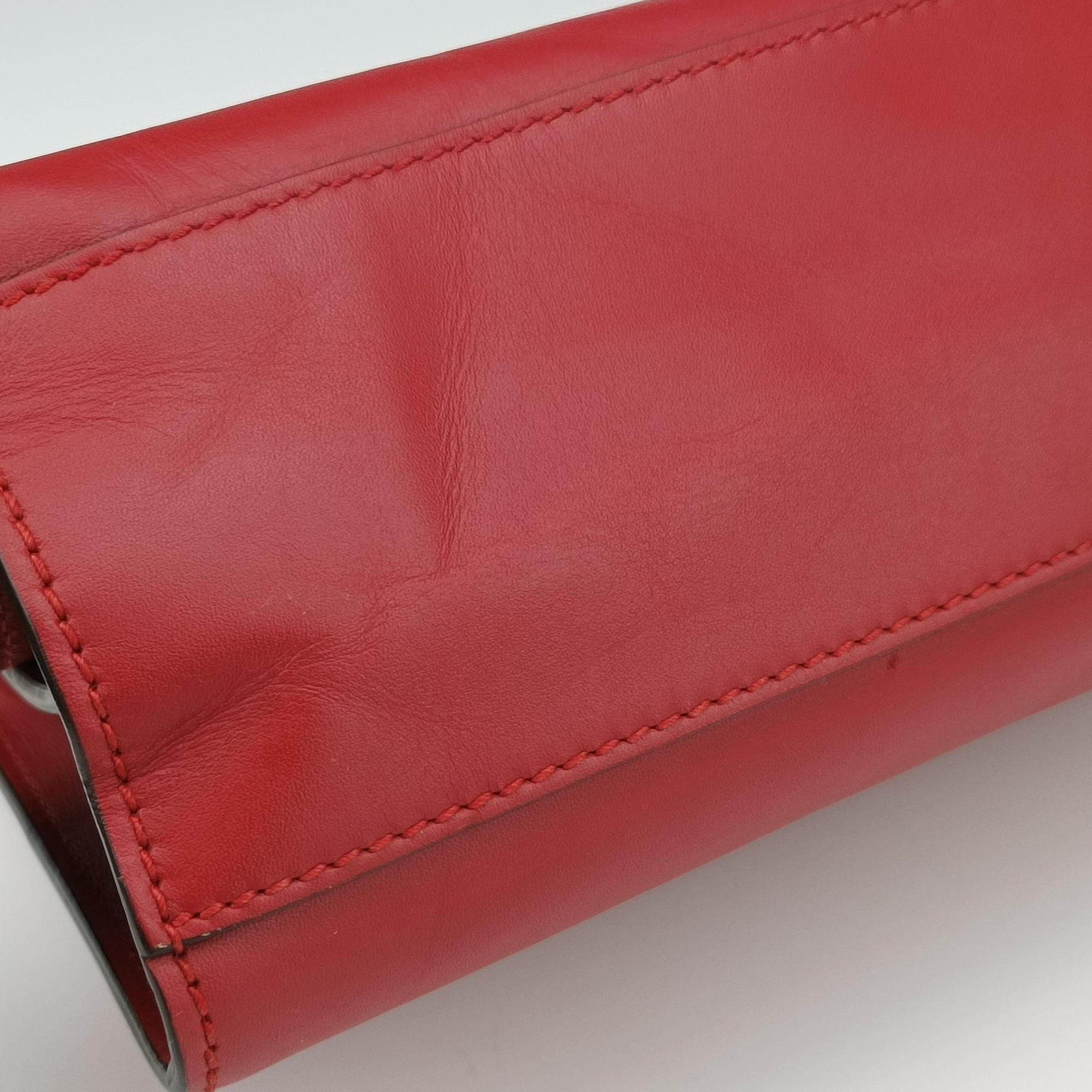 Pre-owned Gucci Bamboo Nymphaea Red Leather 459076 shoulderbag | stylenewstar