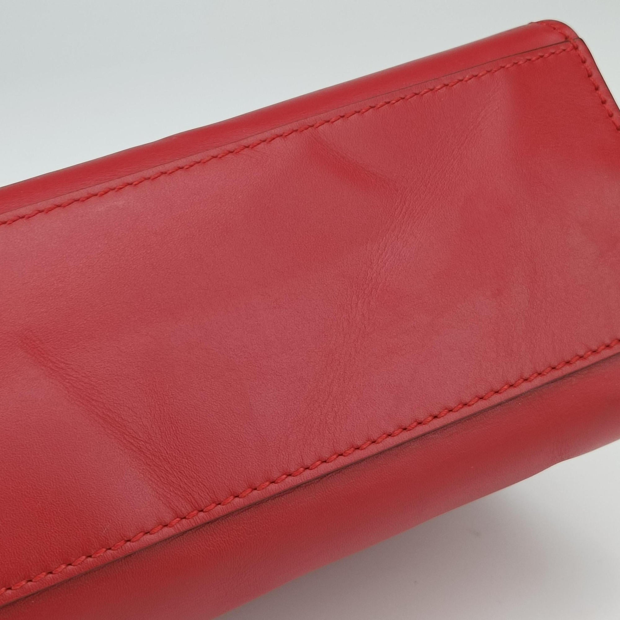 Pre-owned Gucci Bamboo Nymphaea Red Leather 459076 shoulderbag | stylenewstar