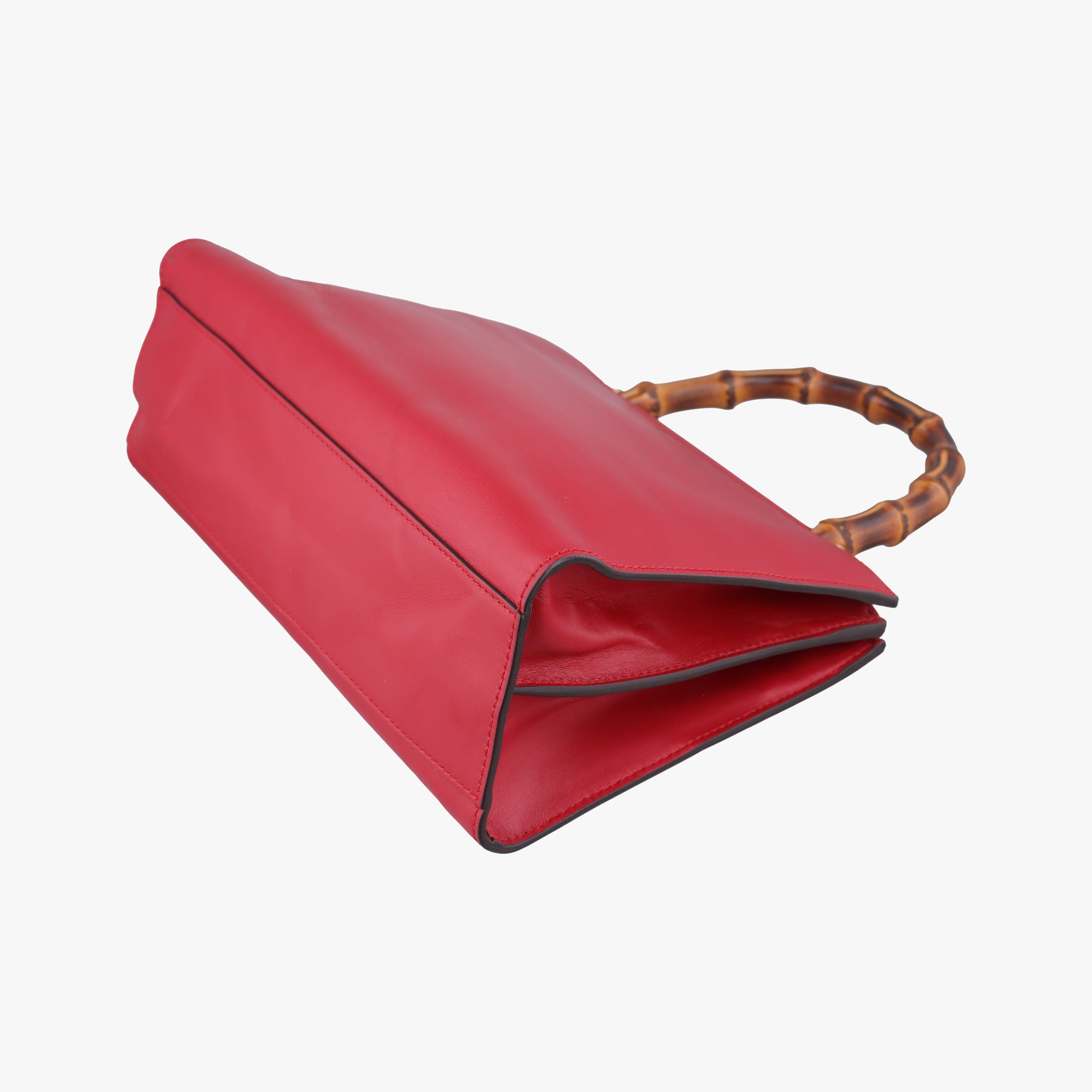 Pre-owned Gucci Bamboo Nymphaea Red Leather 459076 shoulderbag | stylenewstar