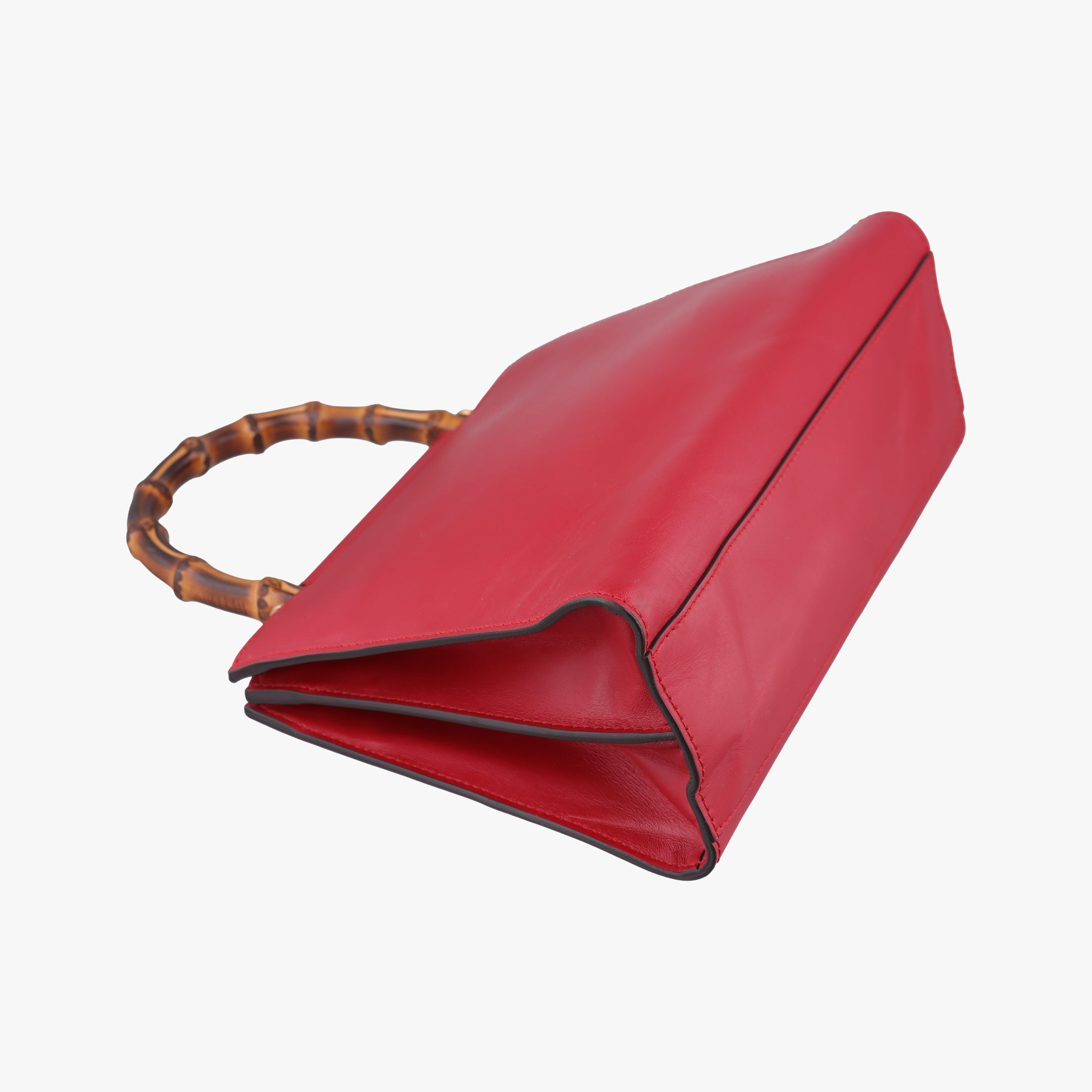 Pre-owned Gucci Bamboo Nymphaea Red Leather 459076 shoulderbag | stylenewstar