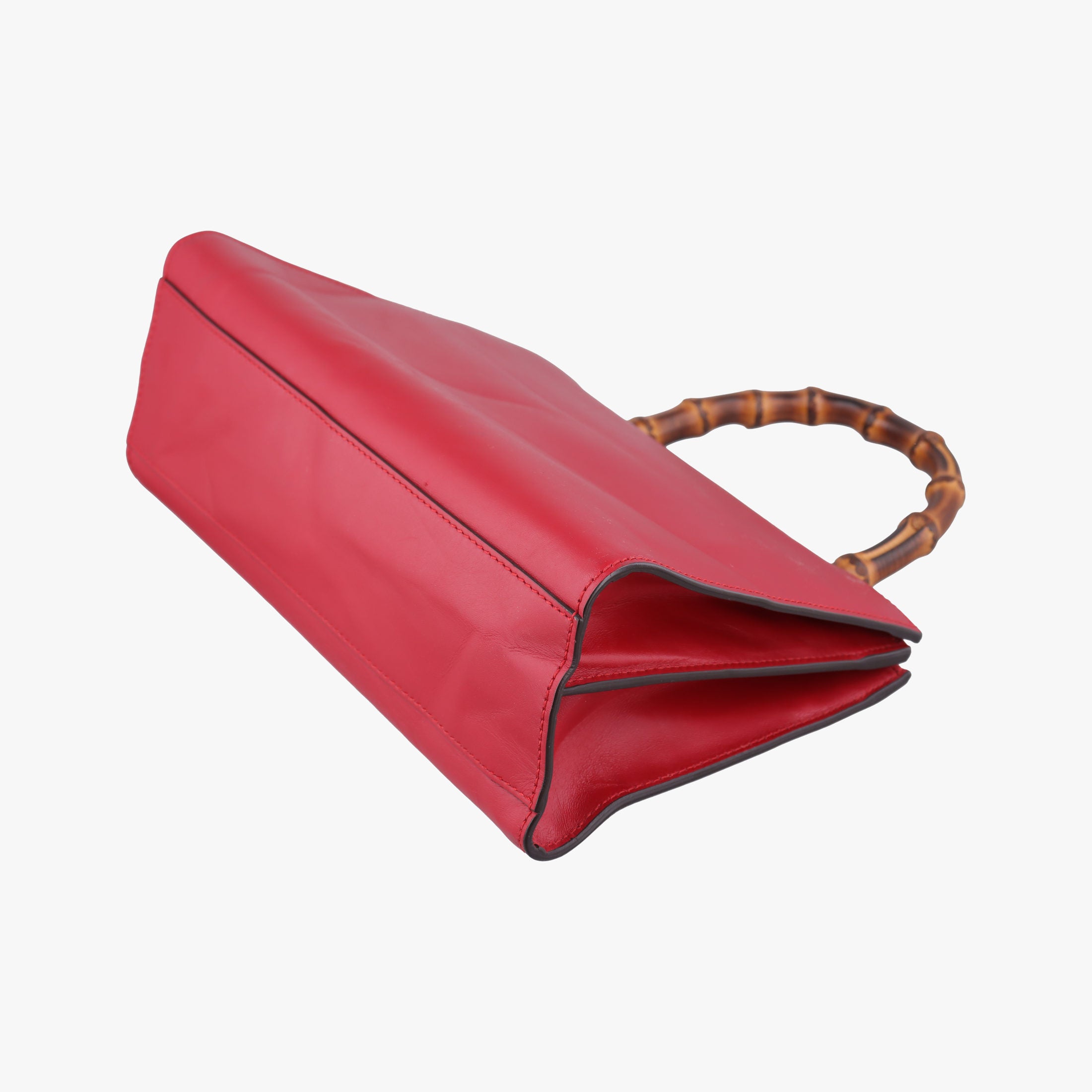 Pre-owned Gucci Bamboo Nymphaea Red Leather 459076 shoulderbag | stylenewstar