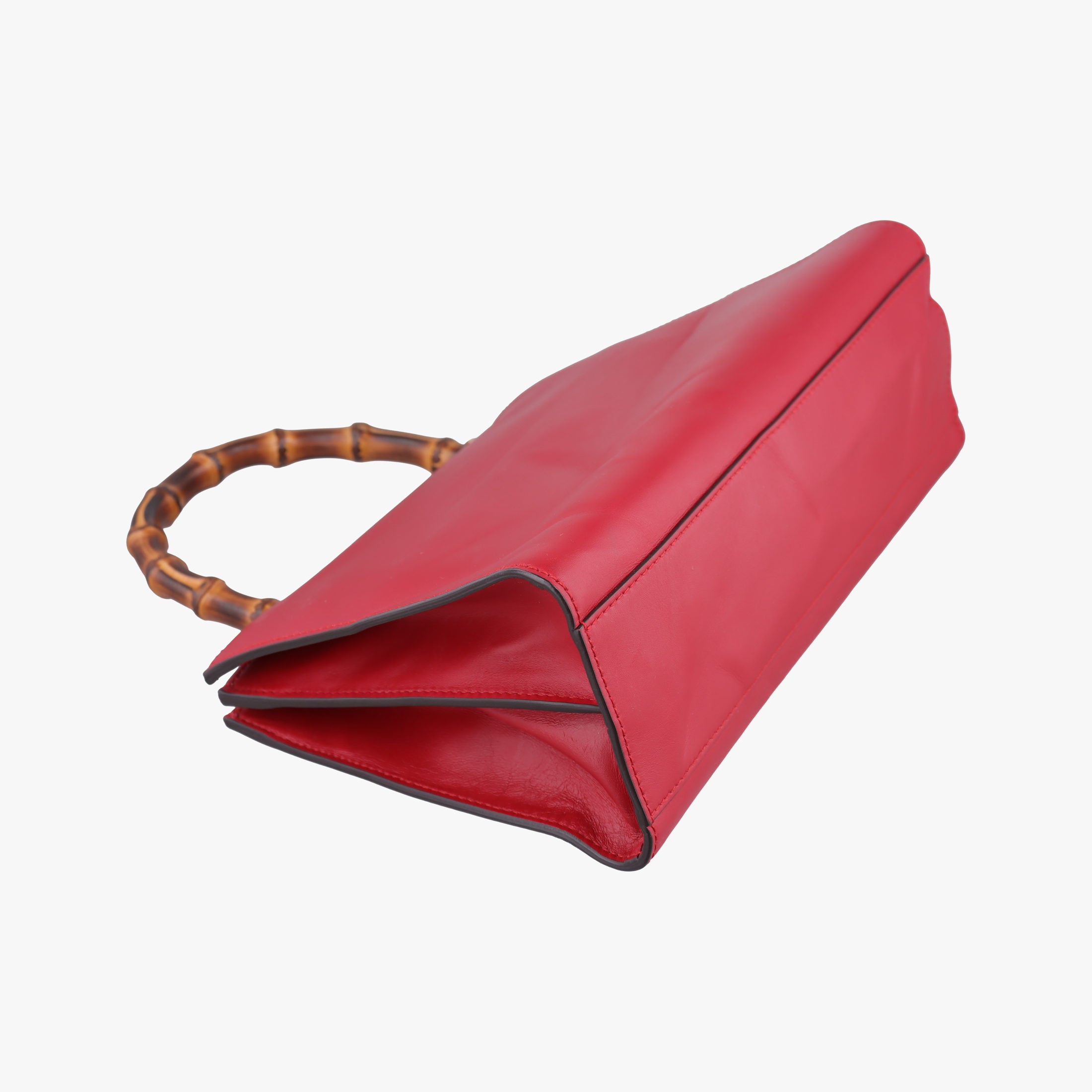 Pre-owned Gucci Bamboo Nymphaea Red Leather 459076 shoulderbag | stylenewstar