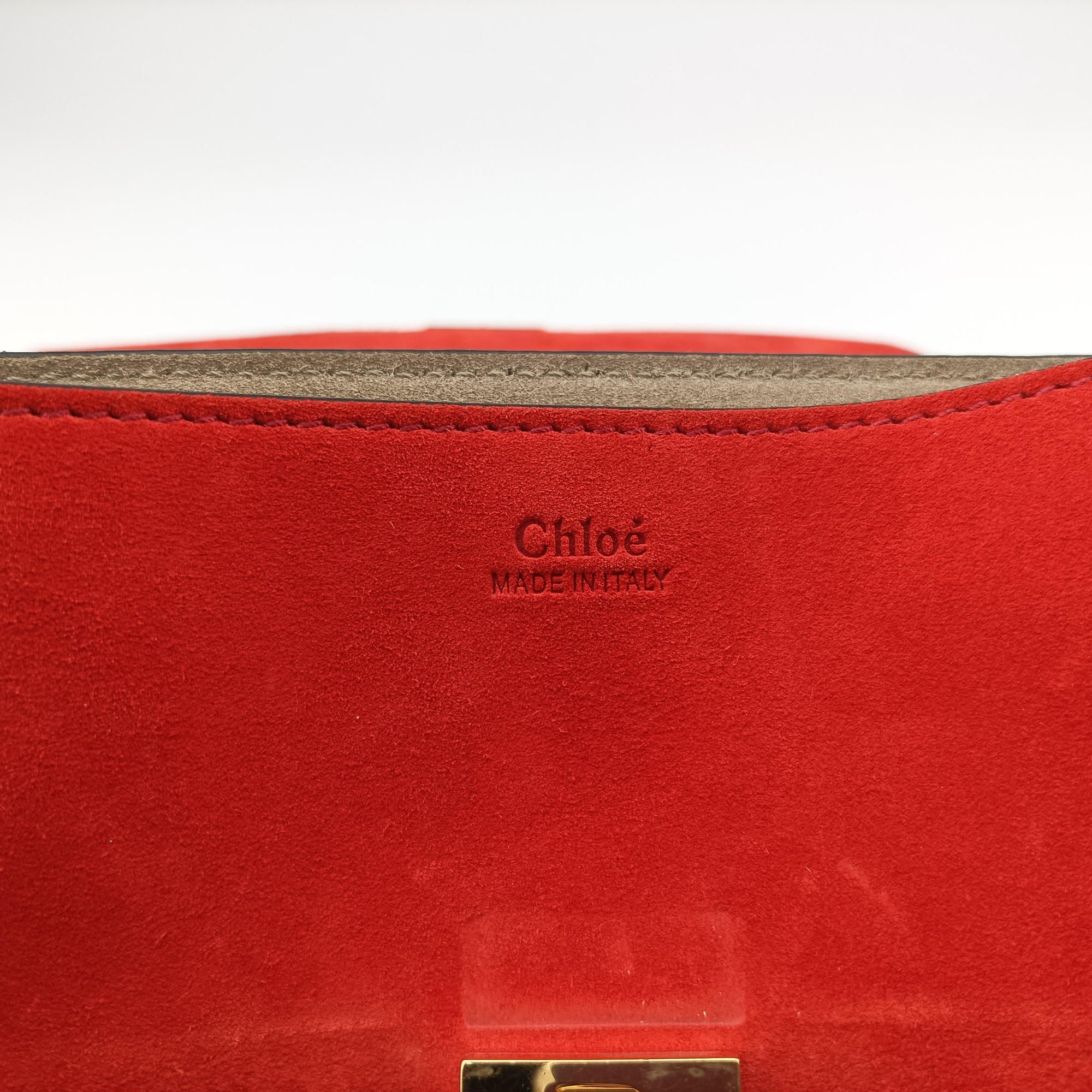 Vintage Chloe DREW Black×red Suede×Leather  shoulderbag | stylenewstar