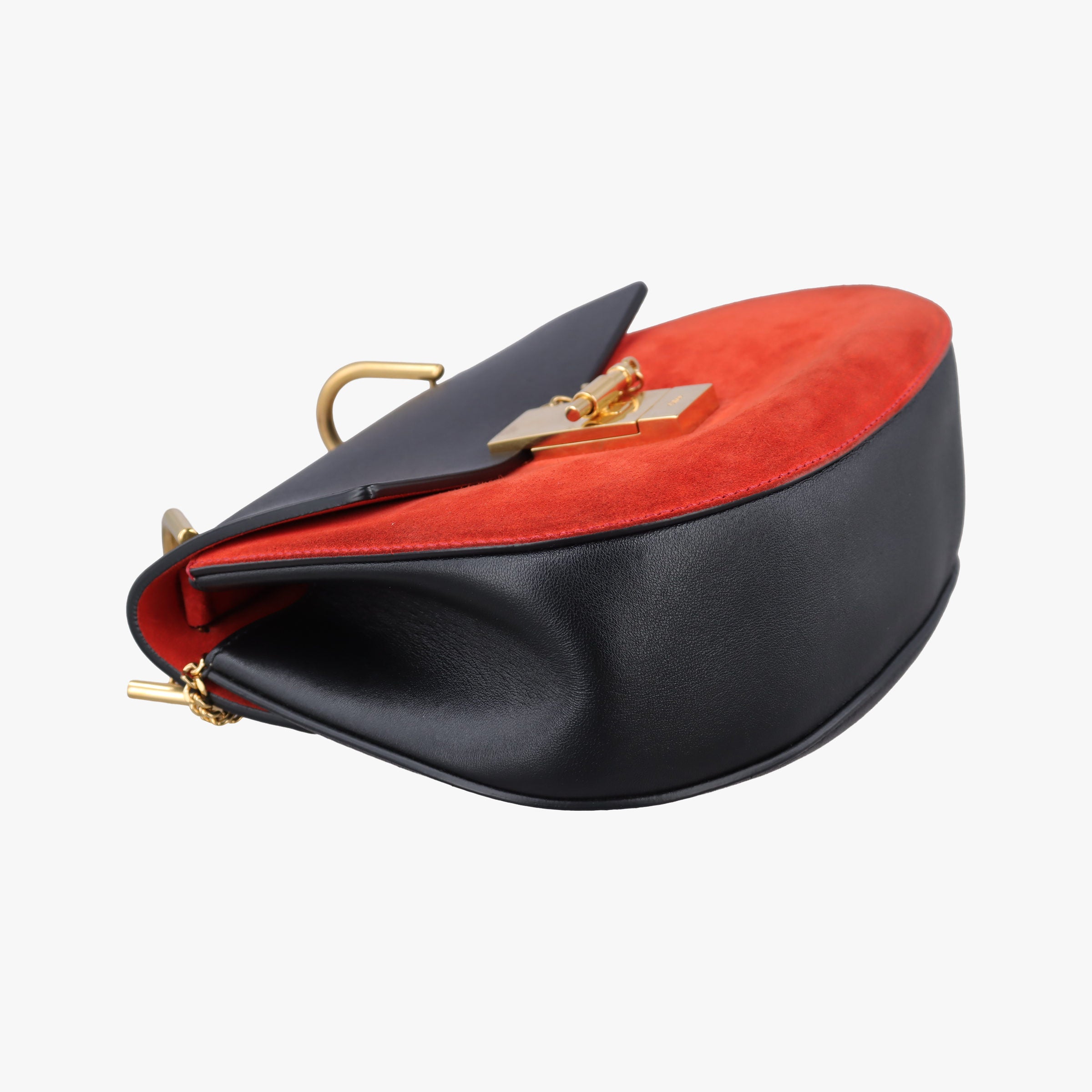 Vintage Chloe DREW Black×red Suede×Leather  shoulderbag | stylenewstar