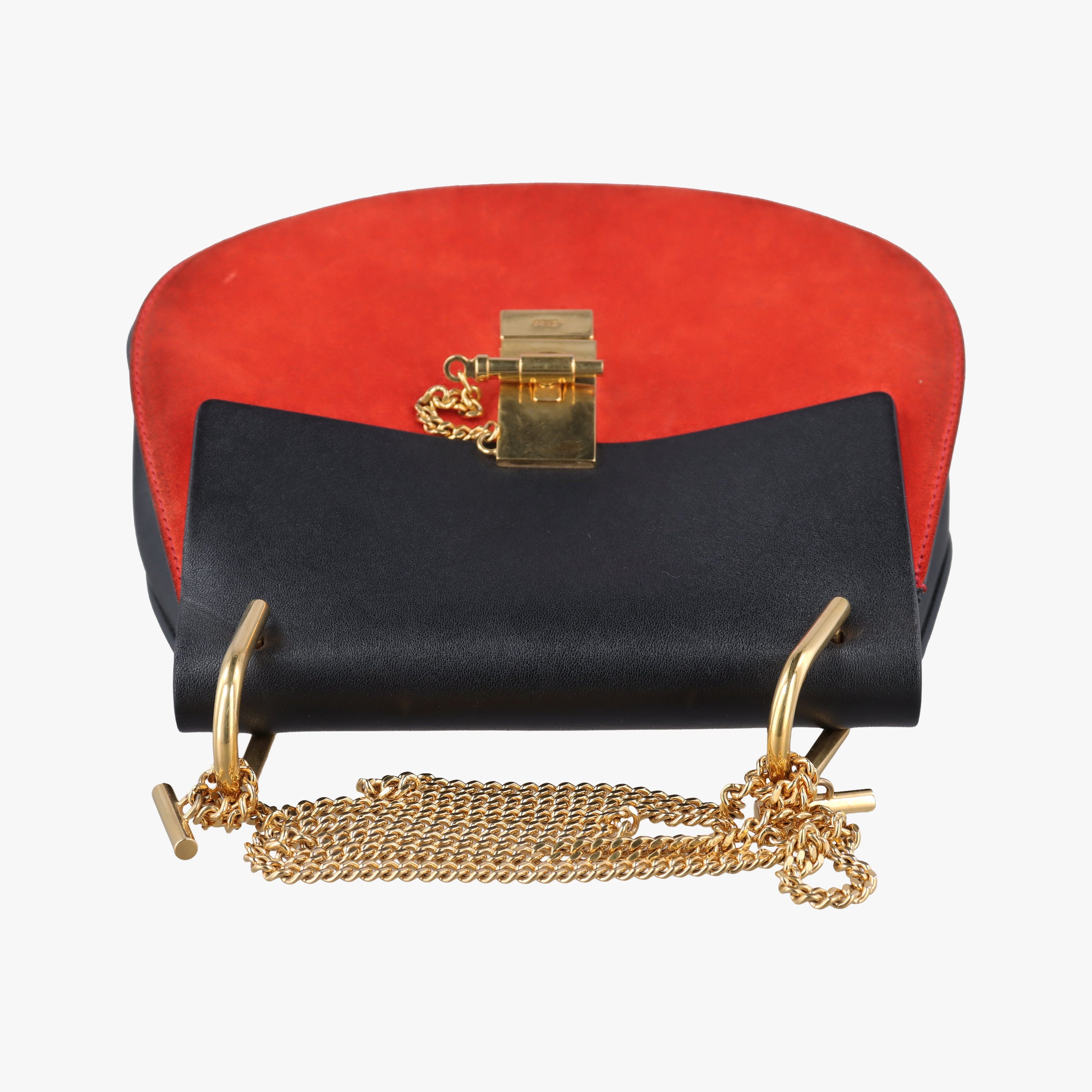 Vintage Chloe DREW Black×red Suede×Leather  shoulderbag | stylenewstar