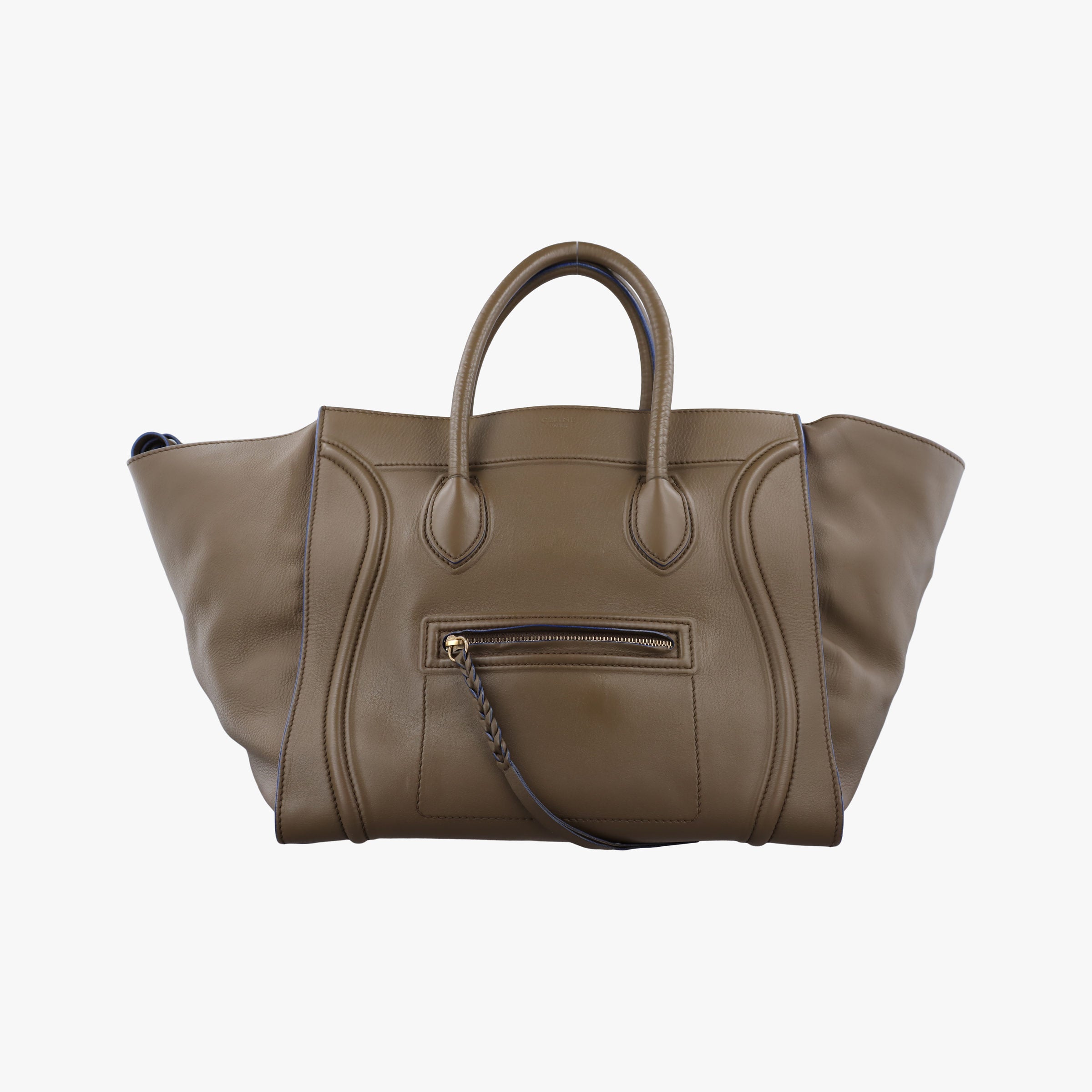 Pre-owned Celine Luggage Small Square Phantom Brown Leather  handbag | stylenewstar