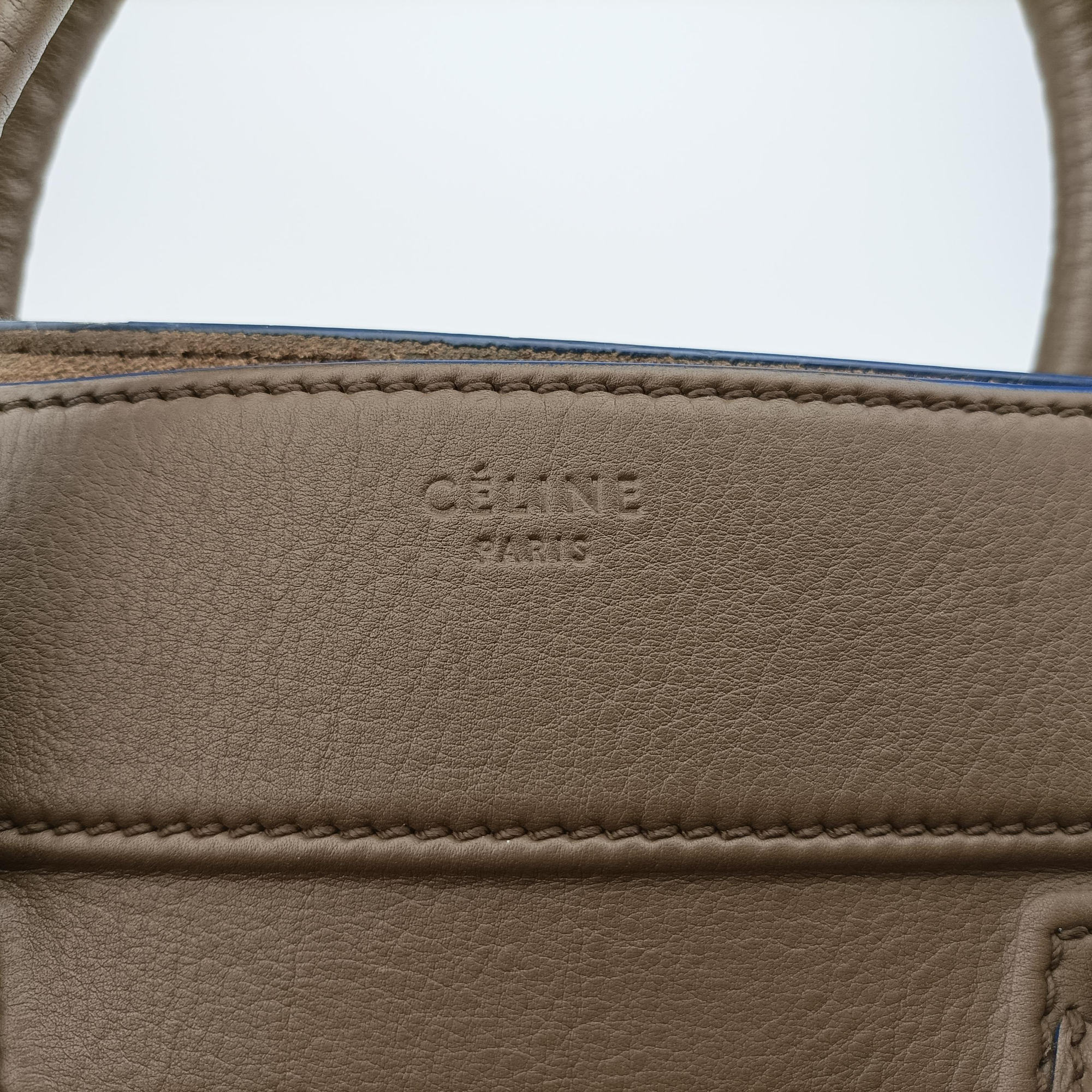 Pre-owned Celine Luggage Small Square Phantom Brown Leather  handbag | stylenewstar