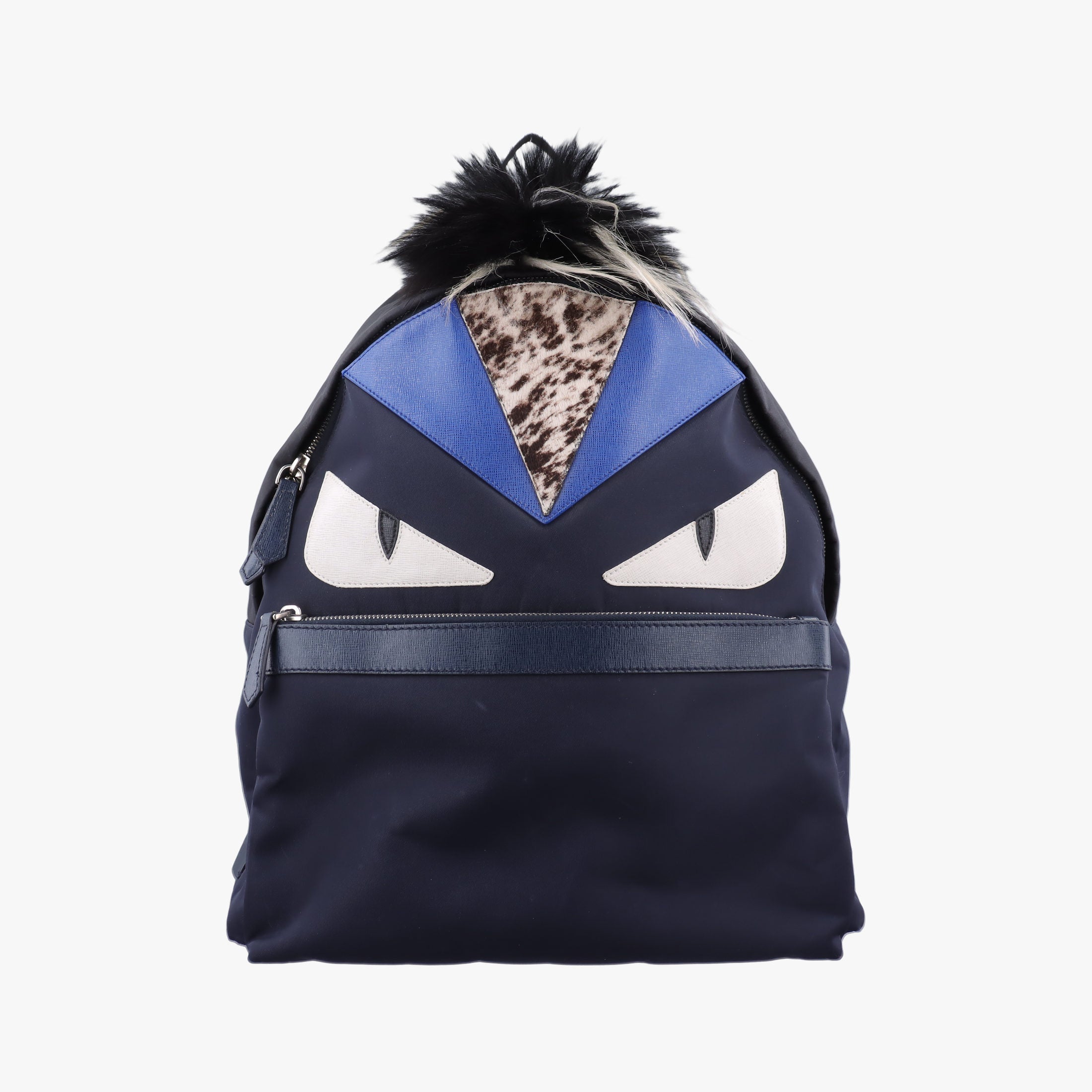 Secondhand Fendi monster bag bugs Navy xMulticolour Nylon x leather 7VZ012 backpack/rucksack | stylenewstar