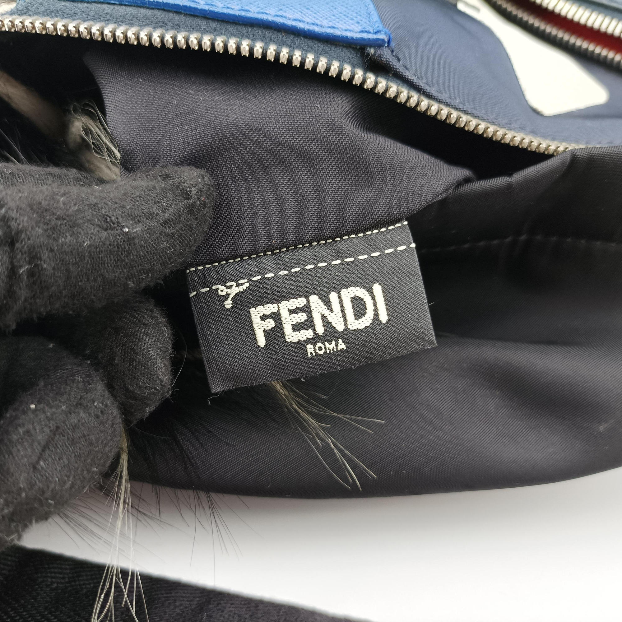 Secondhand Fendi monster bag bugs Navy xMulticolour Nylon x leather 7VZ012 backpack/rucksack | stylenewstar