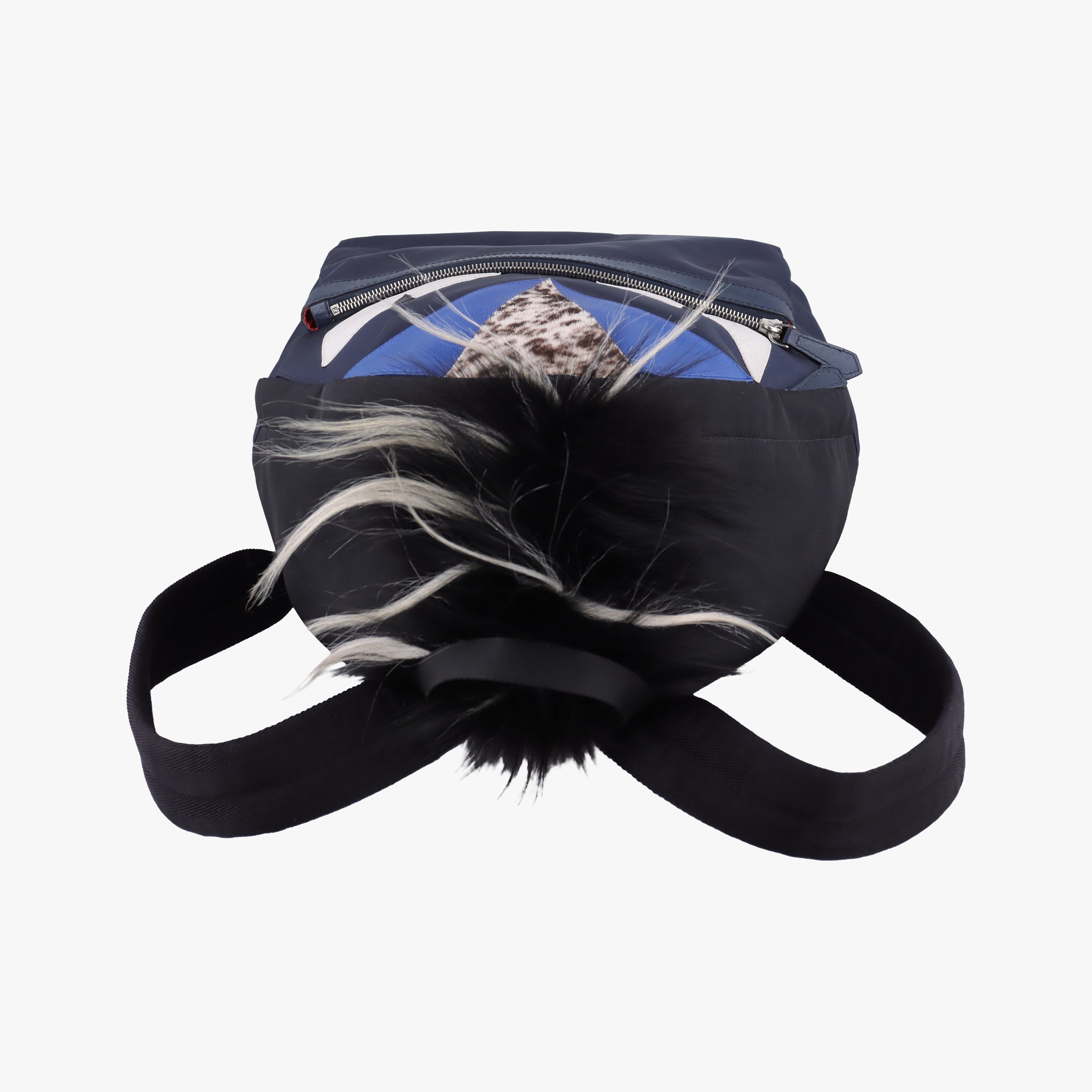Secondhand Fendi monster bag bugs Navy xMulticolour Nylon x leather 7VZ012 backpack/rucksack | stylenewstar