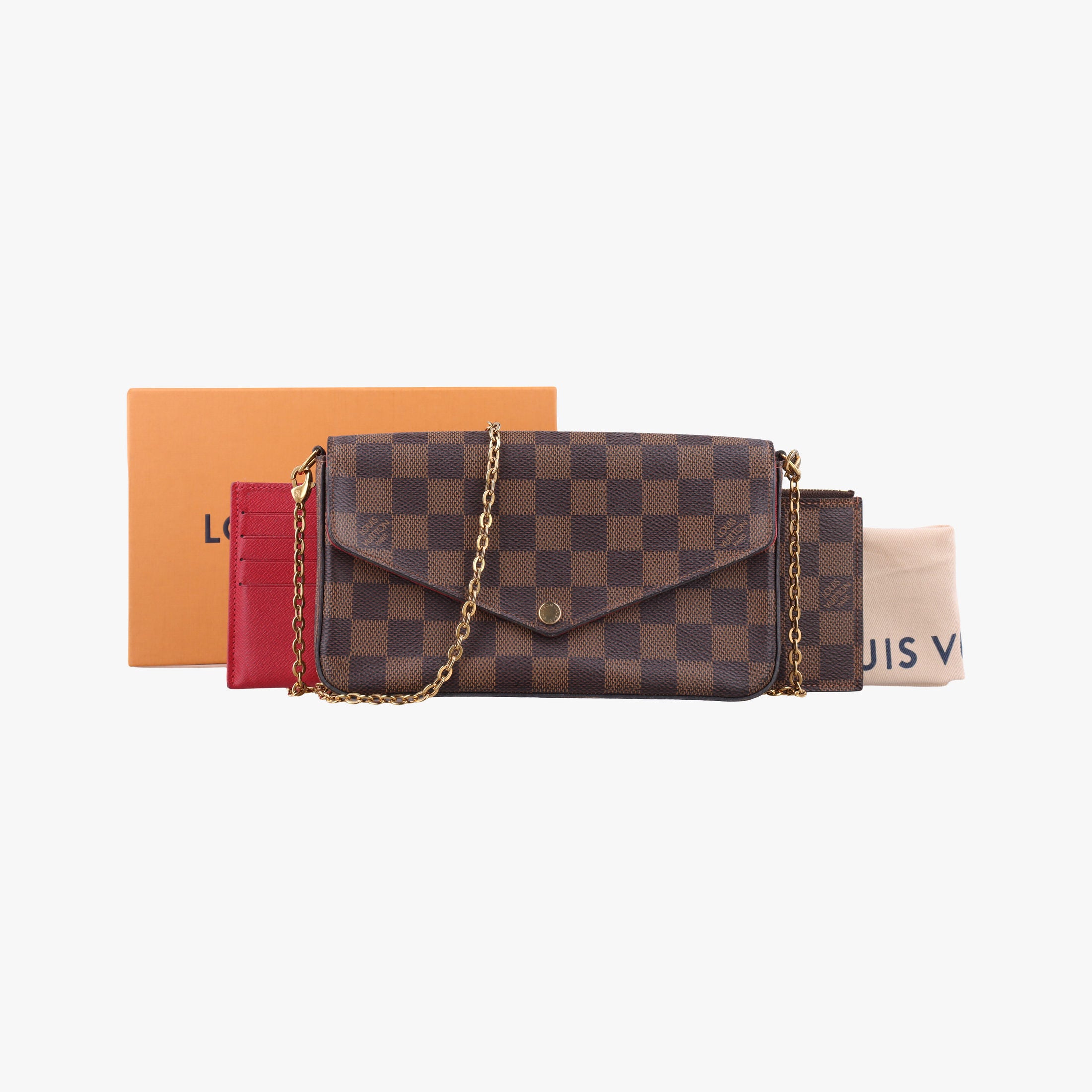 Pre-owned Louis Vuitton Pochette Felicie Ebene Damier canvas N63032 shoulderbag | stylenewstar