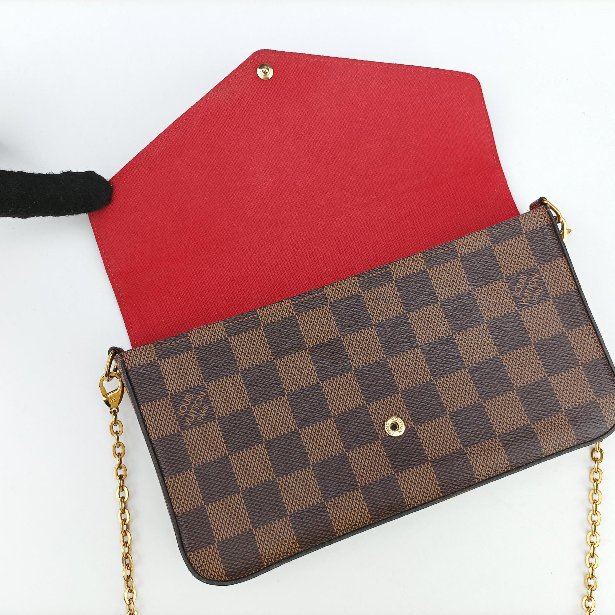 Pre-owned Louis Vuitton Pochette Felicie Ebene Damier canvas N63032 shoulderbag | stylenewstar