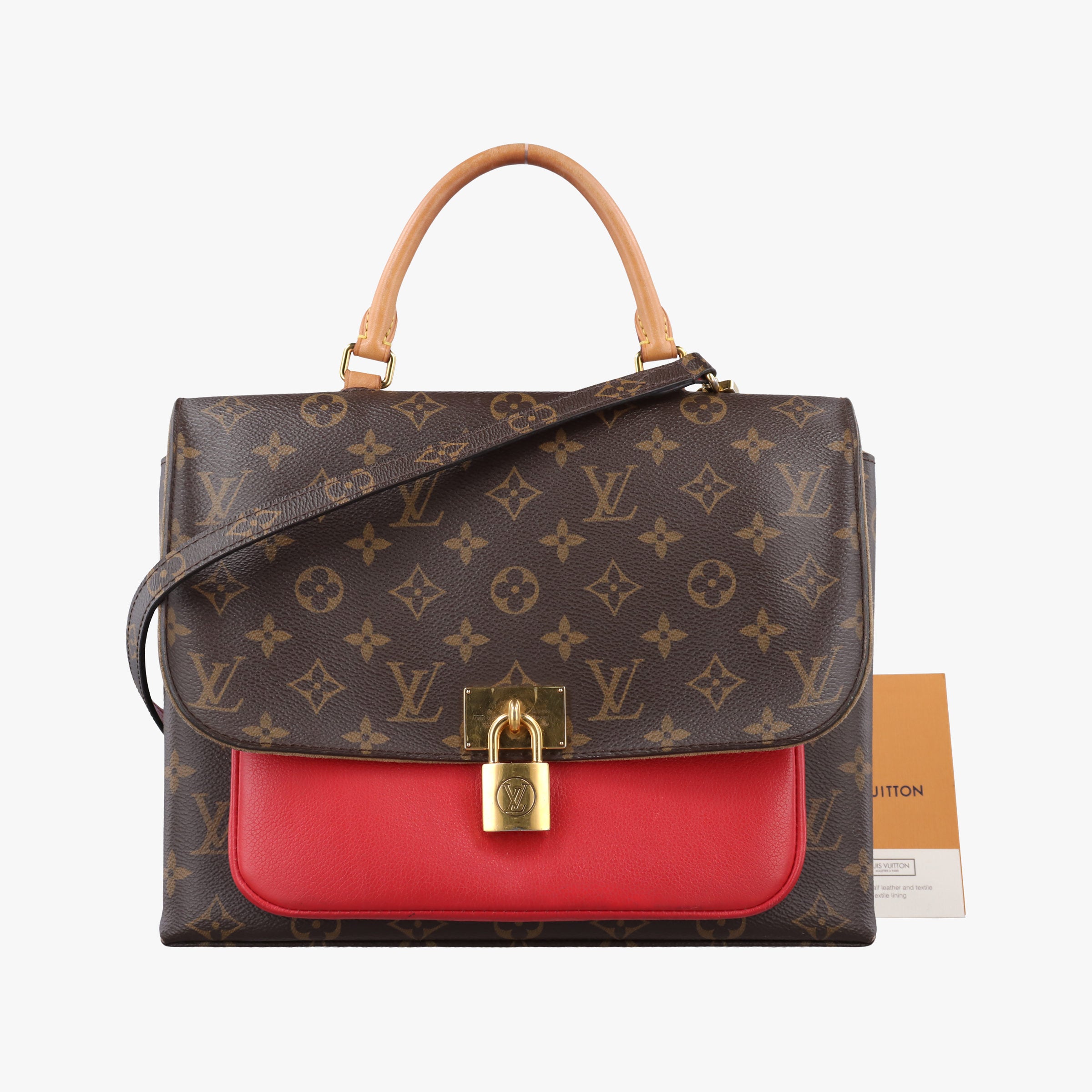 Pre-owned Louis Vuitton MARIGNAN Brown×COQUELICOT Monogram Canvas×calf leather M44286 shoulderbag | stylenewstar