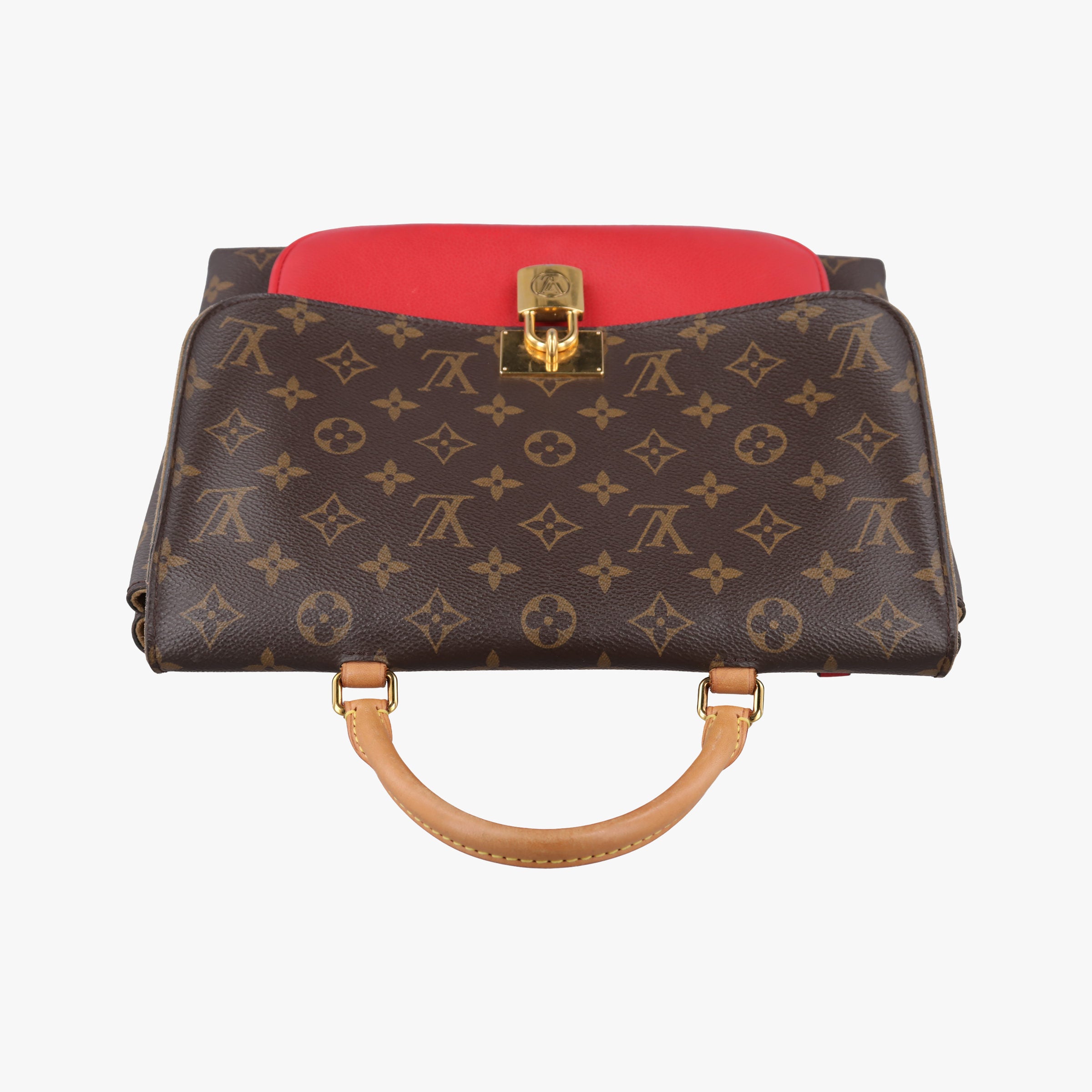 Pre-owned Louis Vuitton MARIGNAN Brown×COQUELICOT Monogram Canvas×calf leather M44286 shoulderbag | stylenewstar