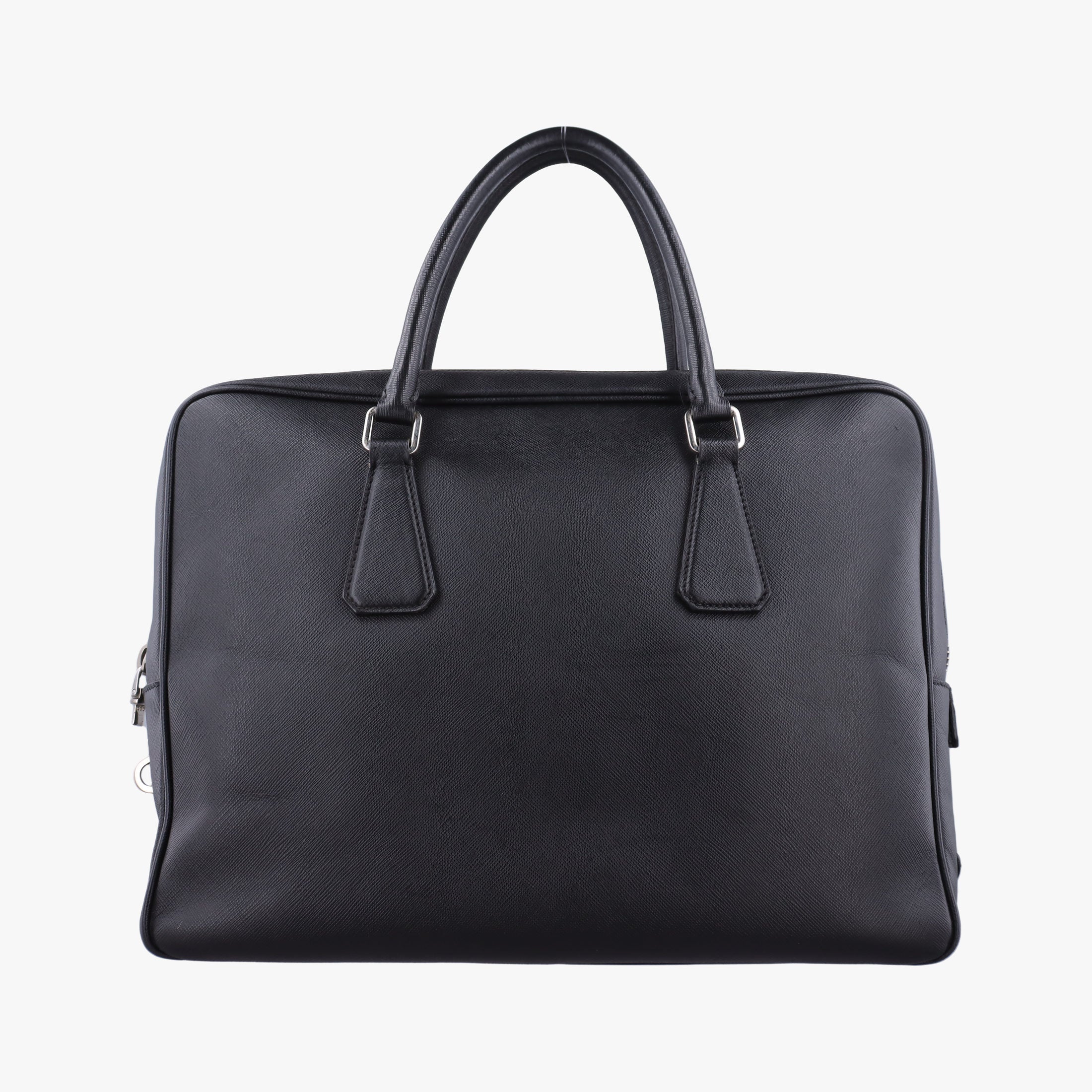 Pre-owned Prada business bag briefcase Black SAFFIANO Leather 2VE363 handbag | stylenewstar