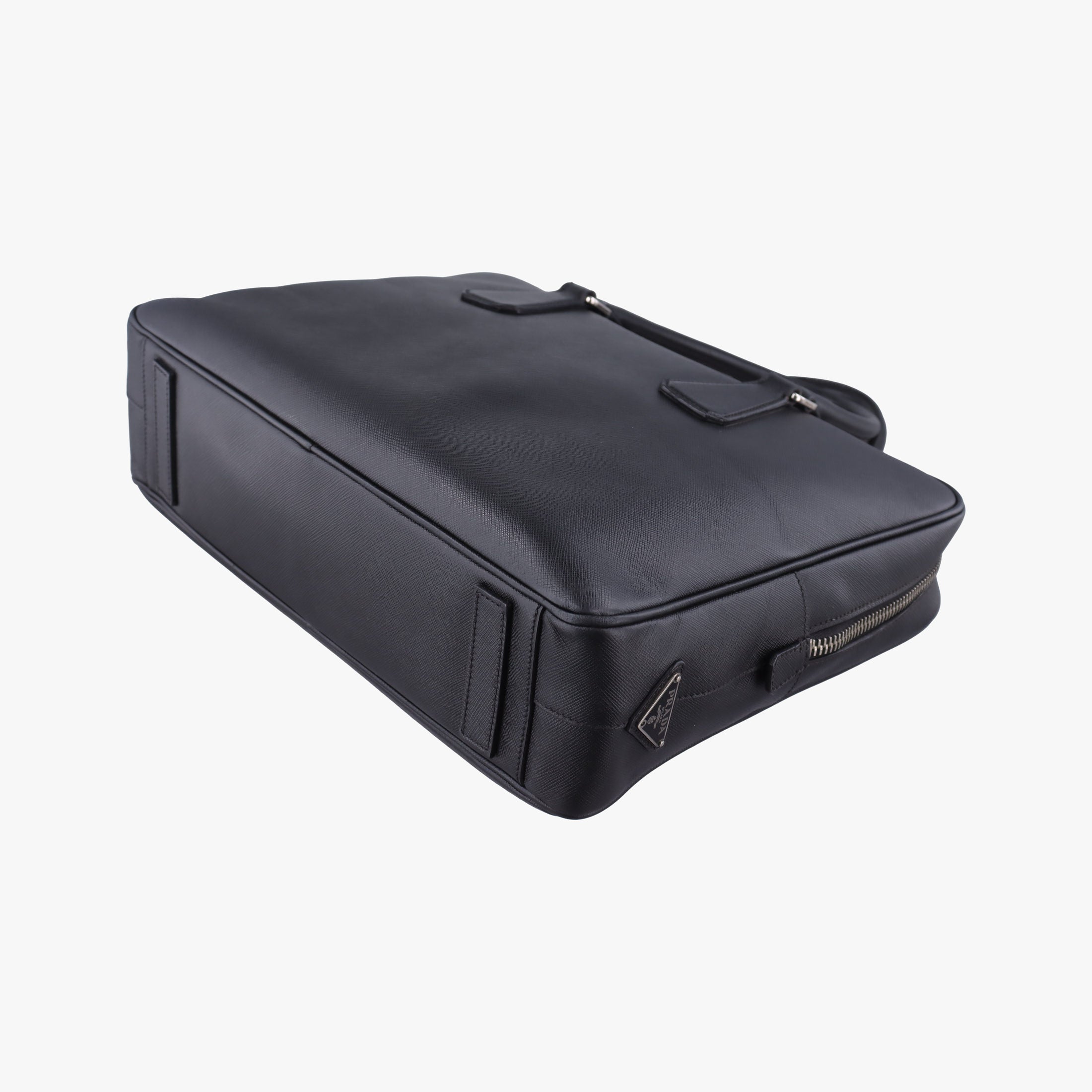 Pre-owned Prada business bag briefcase Black SAFFIANO Leather 2VE363 handbag | stylenewstar