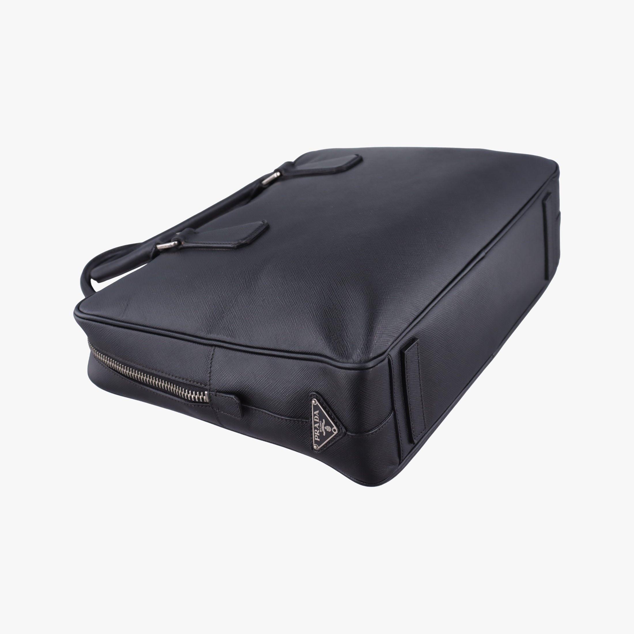 Pre-owned Prada business bag briefcase Black SAFFIANO Leather 2VE363 handbag | stylenewstar