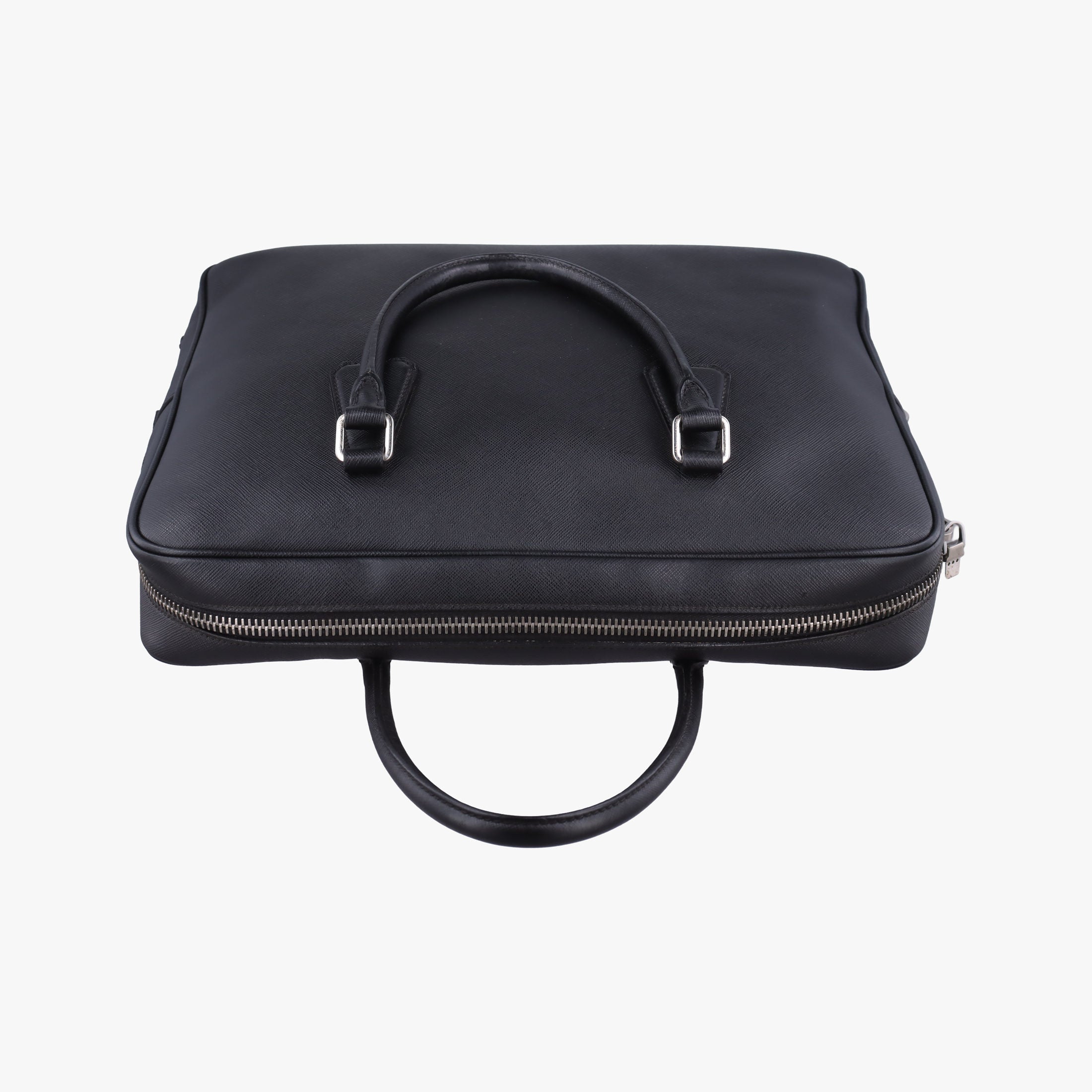 Pre-owned Prada business bag briefcase Black SAFFIANO Leather 2VE363 handbag | stylenewstar