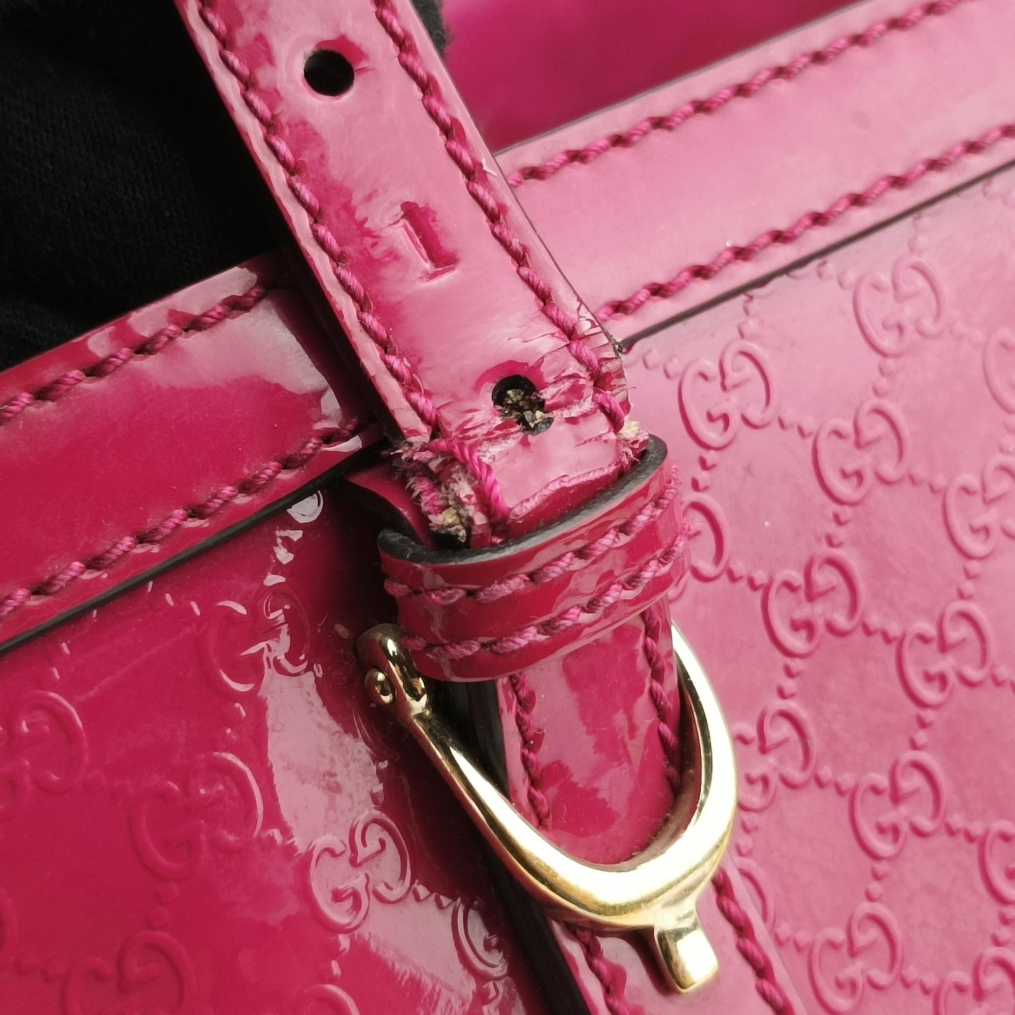 Pre-owned Gucci Microguccissima Nice Pink Patent 336776 handbag | stylenewstar