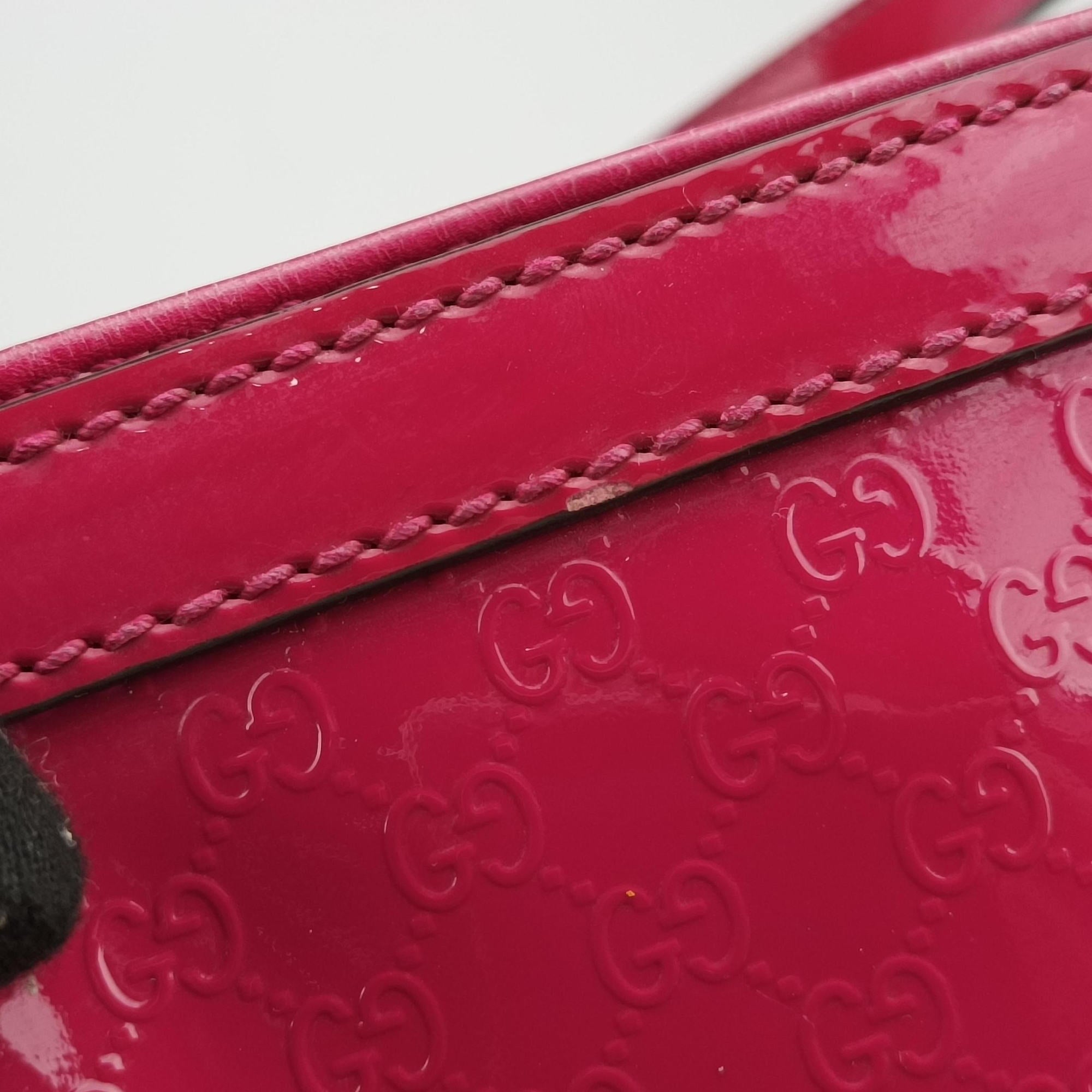 Pre-owned Gucci Microguccissima Nice Pink Patent 336776 handbag | stylenewstar