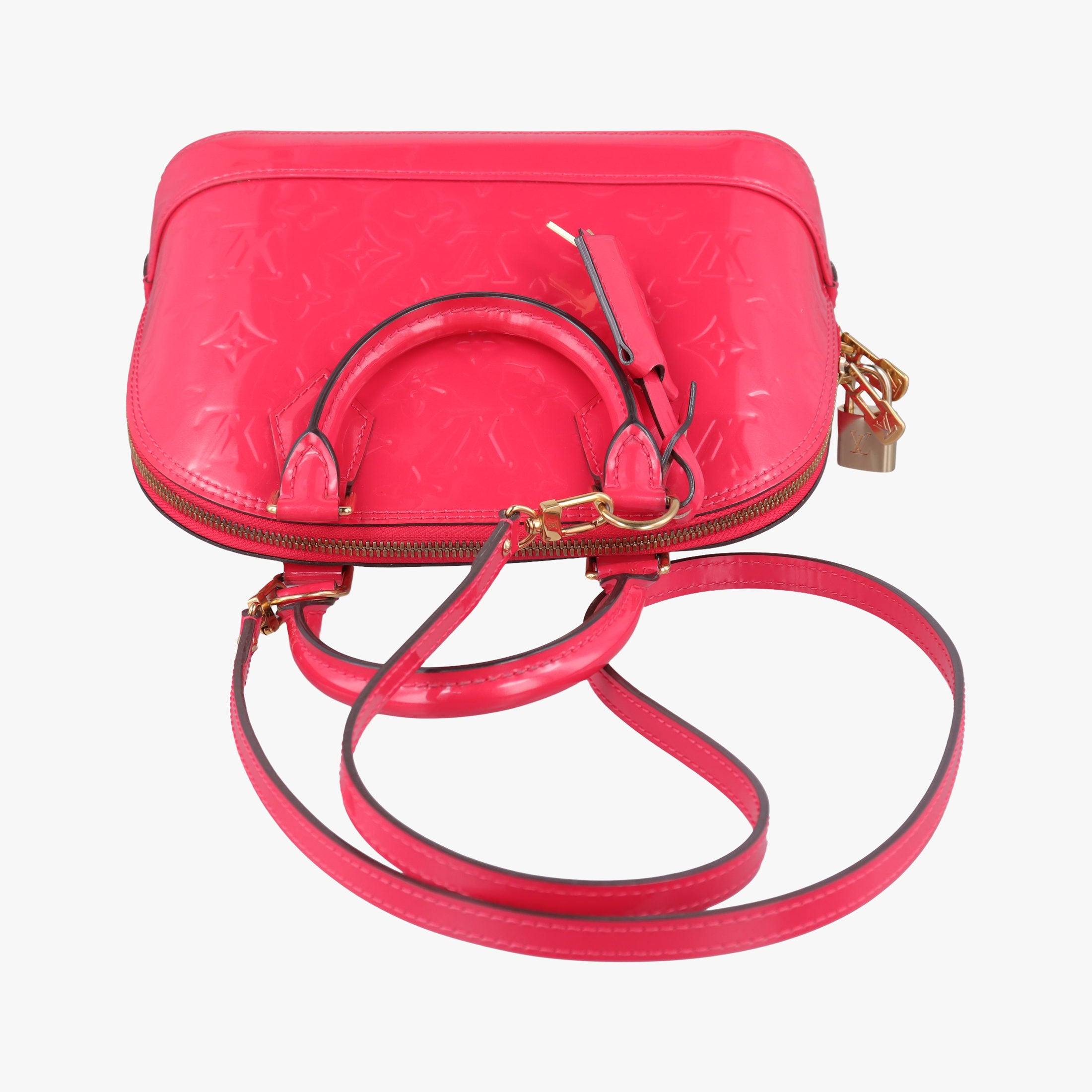 Pre-owned Louis Vuitton Alma BB ROSE INDIEN Vernis M91606 shoulderbag | stylenewstar