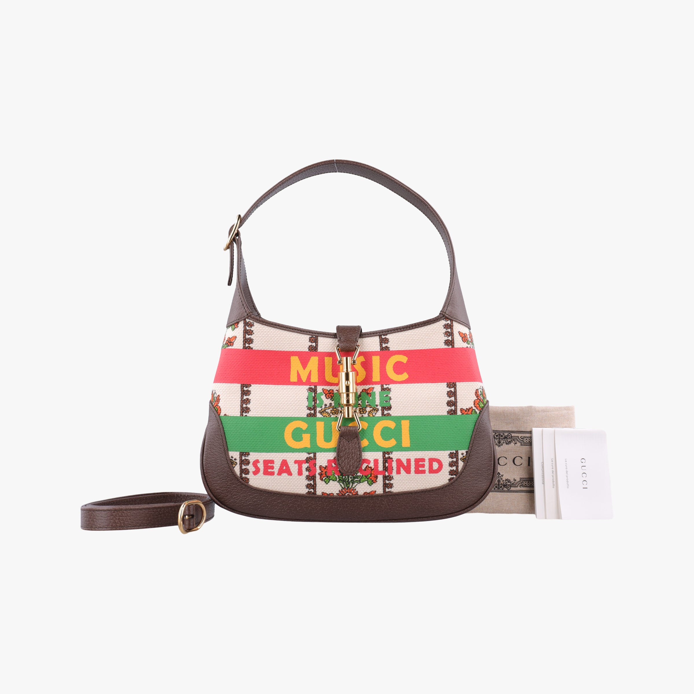 Vintage Gucci Jackie 1961 Music Is Mine Multicolour canvas×leather 636706 shoulderbag | stylenewstar