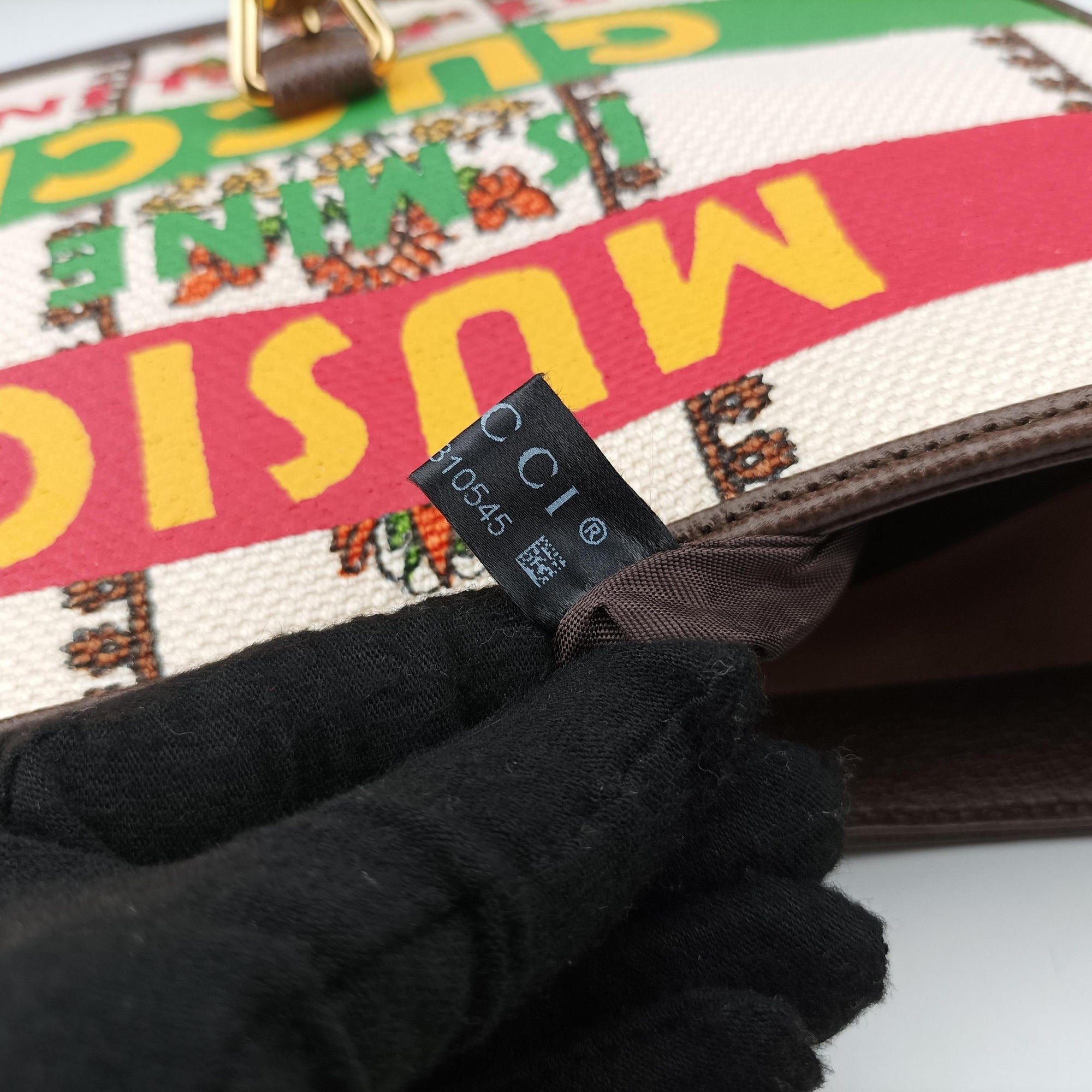 Vintage Gucci Jackie 1961 Music Is Mine Multicolour canvas×leather 636706 shoulderbag | stylenewstar