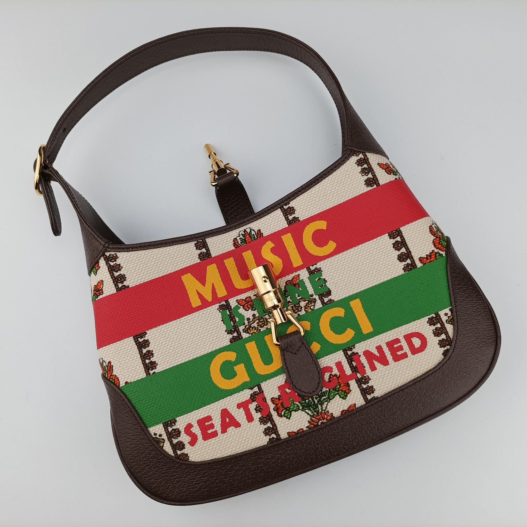 Vintage Gucci Jackie 1961 Music Is Mine Multicolour canvas×leather 636706 shoulderbag | stylenewstar