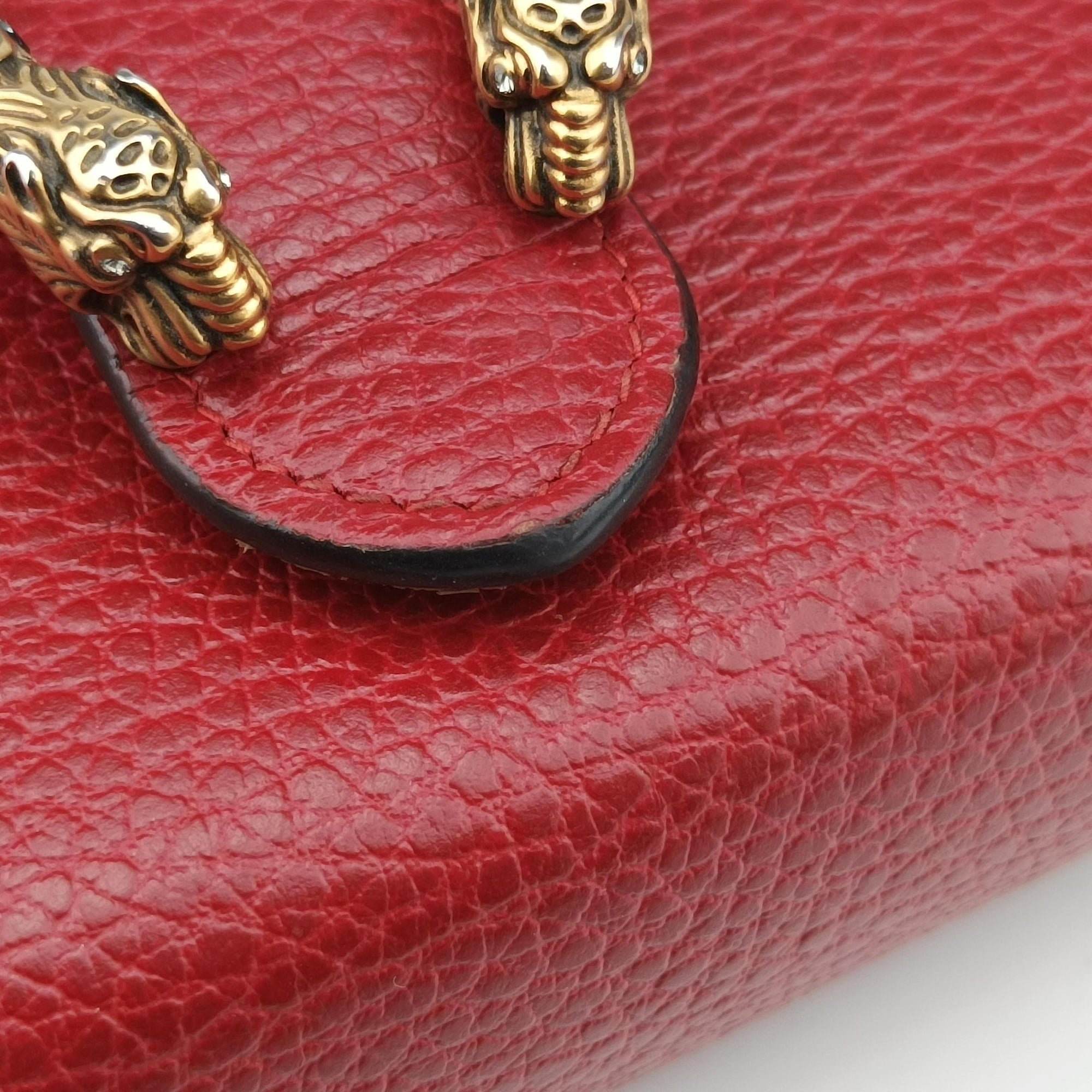 Secondhand Gucci Dionysus Red Leather 401231 shoulderbag | stylenewstar