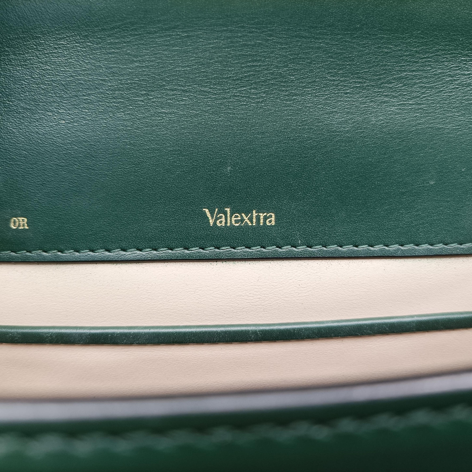 Pre-owned Valextra Iside Verde Bosco Millepunte Calf Leather  shoulderbag | stylenewstar
